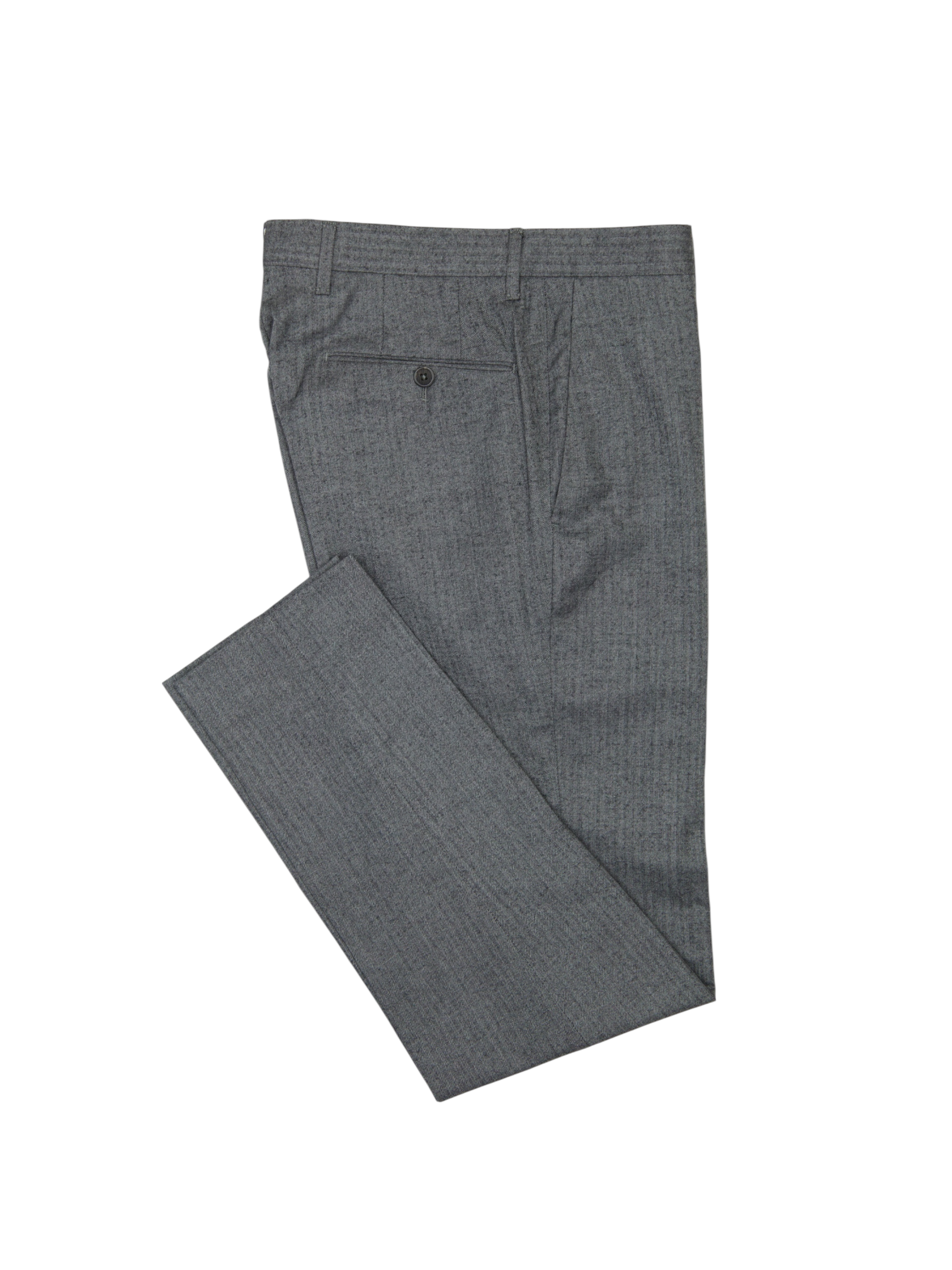 PT01 Grey Wool & Silk Herringbone Slim-Fit Trousers