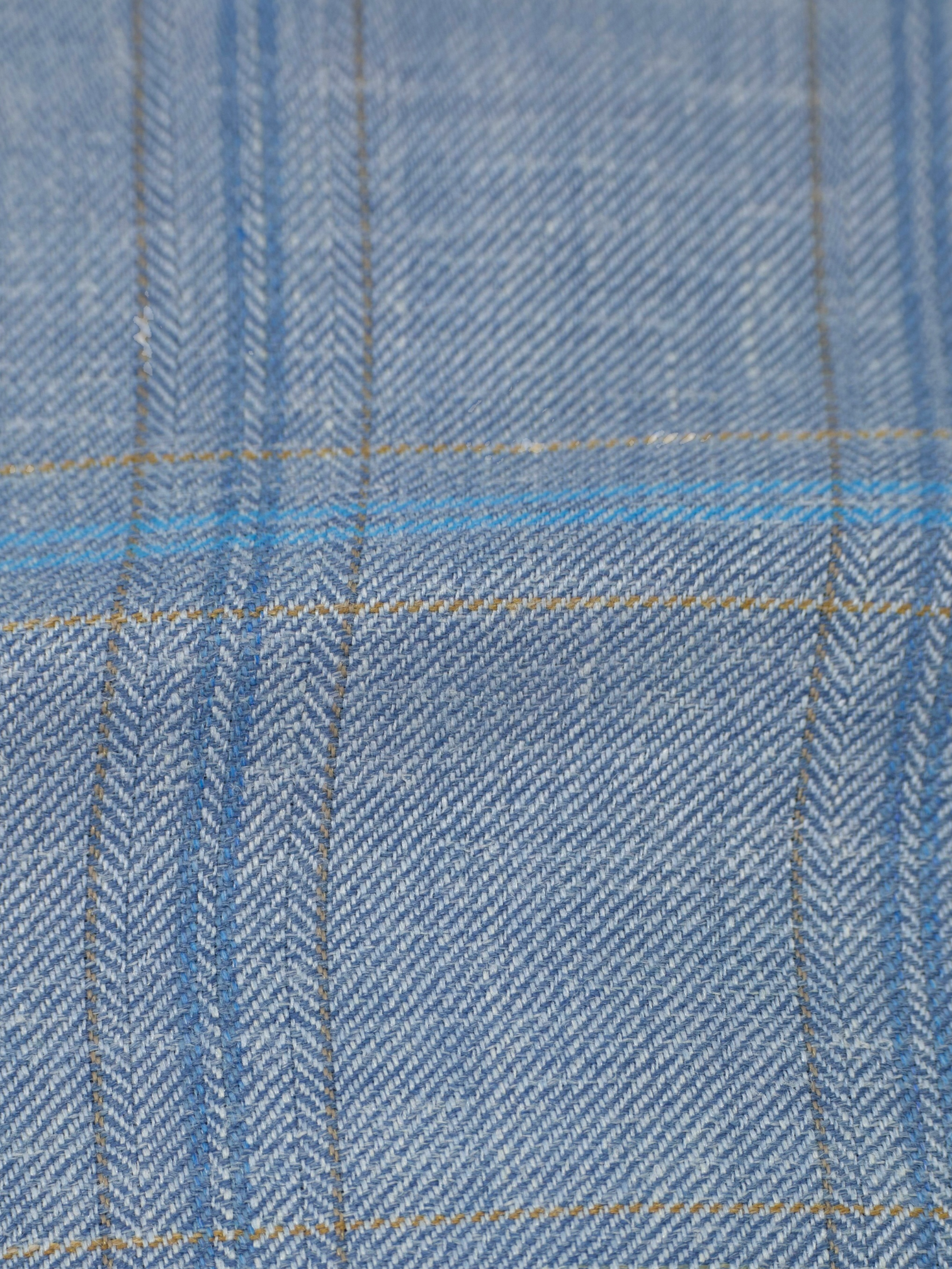 Brioni Ice Blue & Taupe Cashmere, Silk & Linen Overcheck Senato Jacket