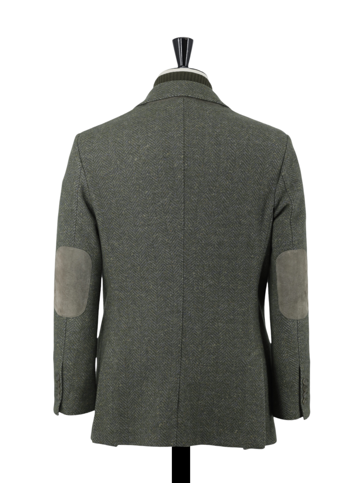 Loro Piana Light Green Cashmere & Wool Detachable-Front Herringbone Jacket