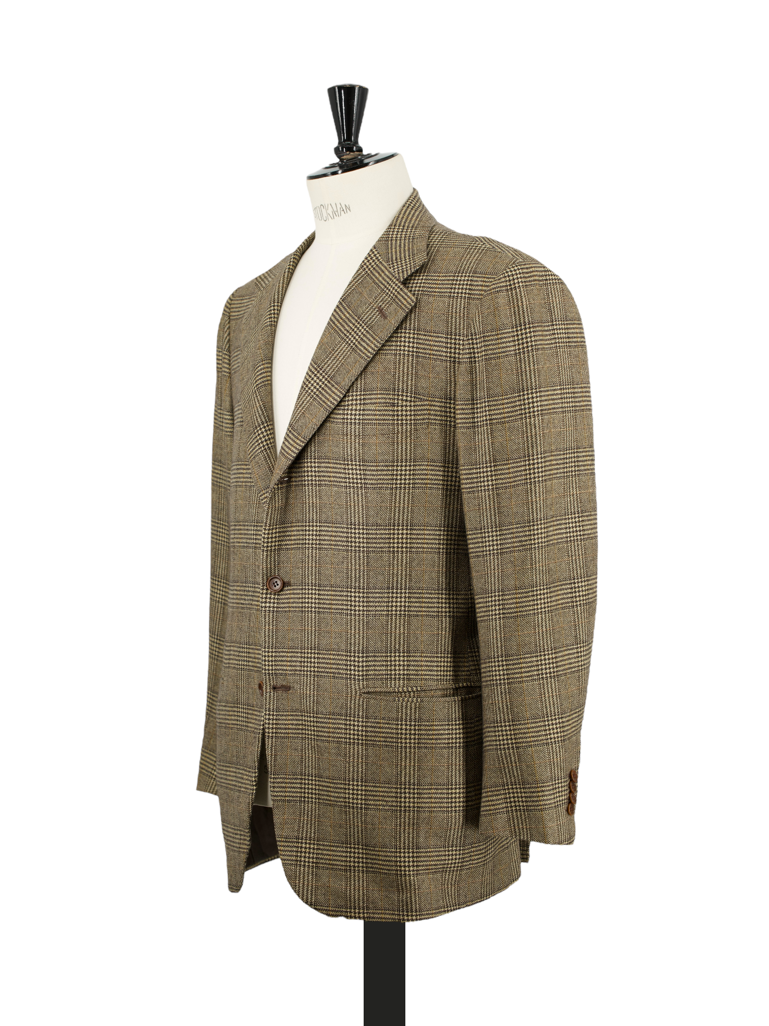 Kiton Brown Vintage Pure Cashmere Prince of Wales Jacket