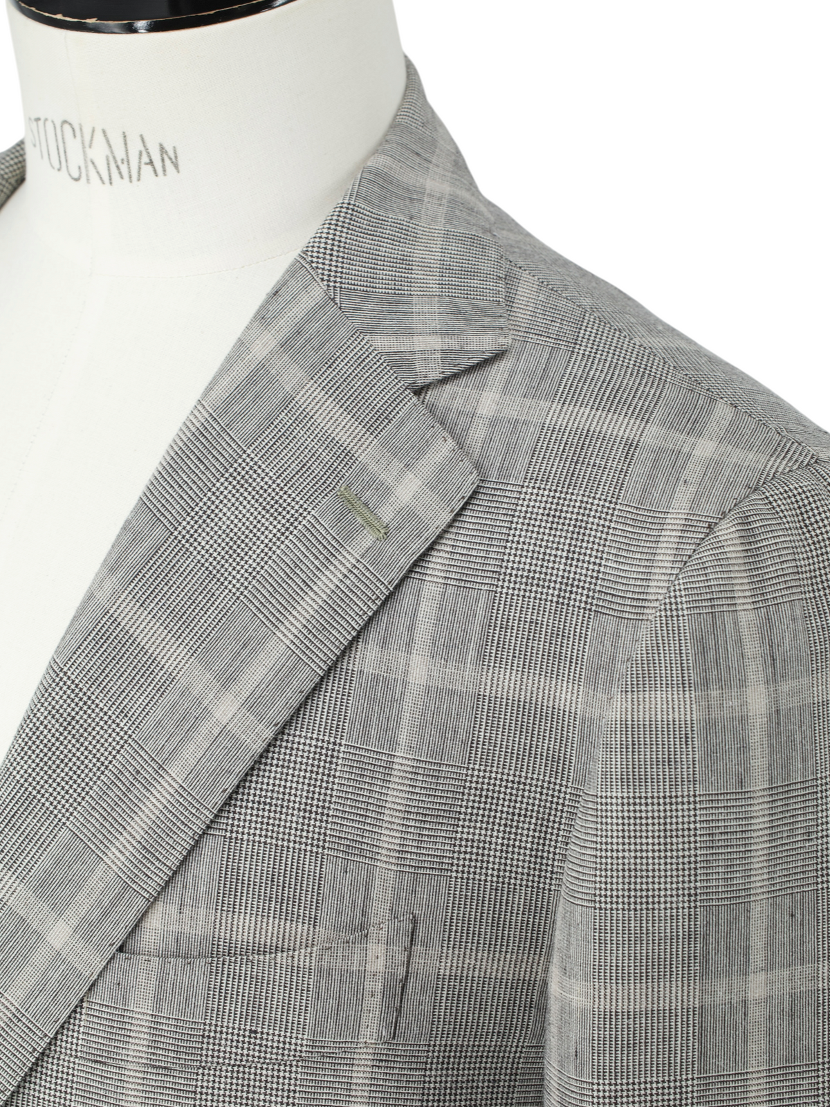 Cesare Attolini Taupe Wool, Silk & Linen Overcheck Summer Suit
