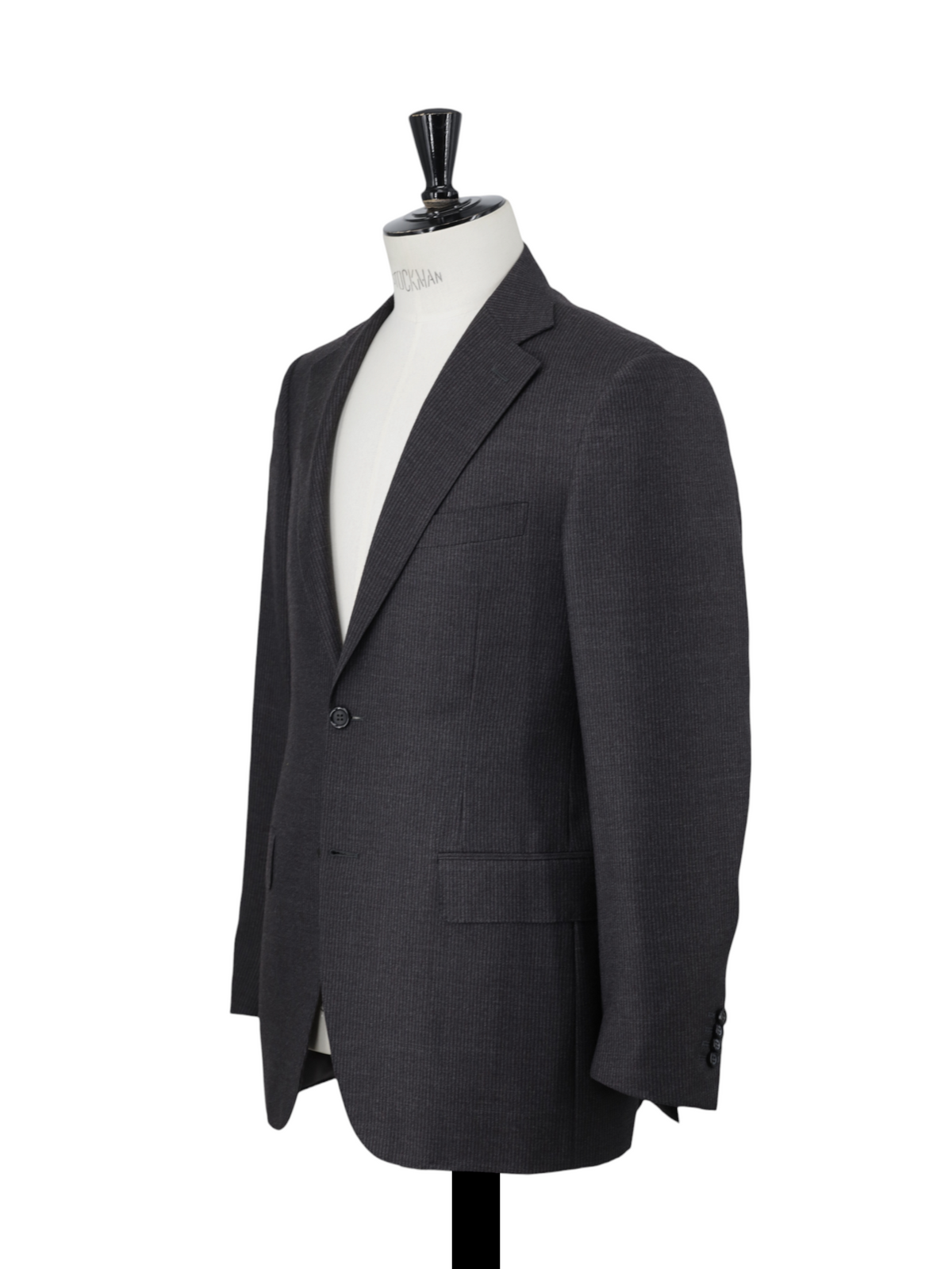 Canali Charcoal Brushed-Wool Shadow-Stripe Winter Suit