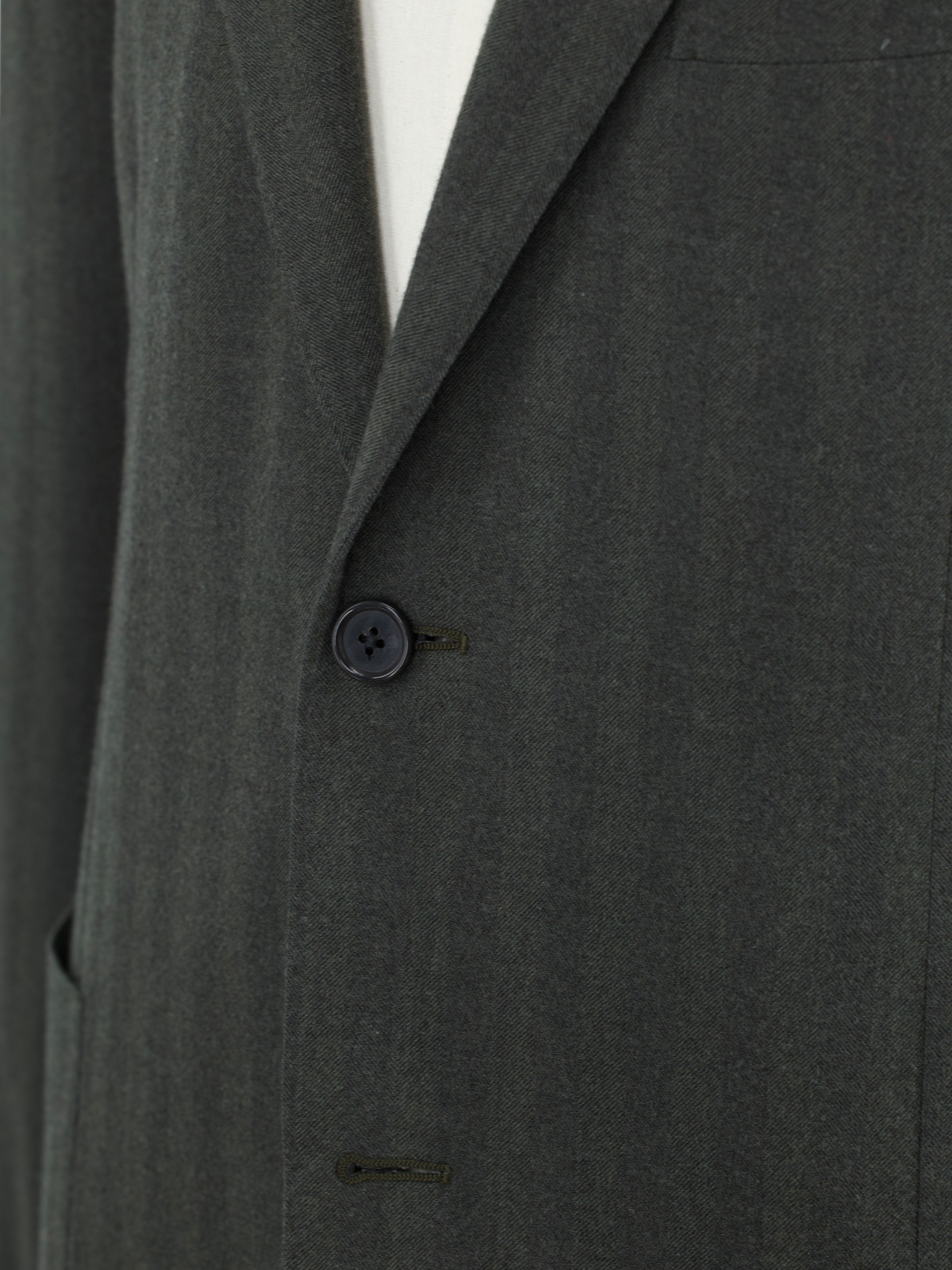 Corneliani Olive Green Wool & Silk Herringbone Jacket