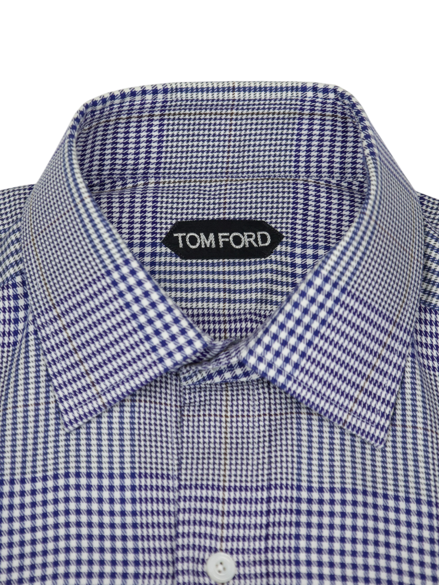 Tom Ford Blue Cotton Glencheck Shirt