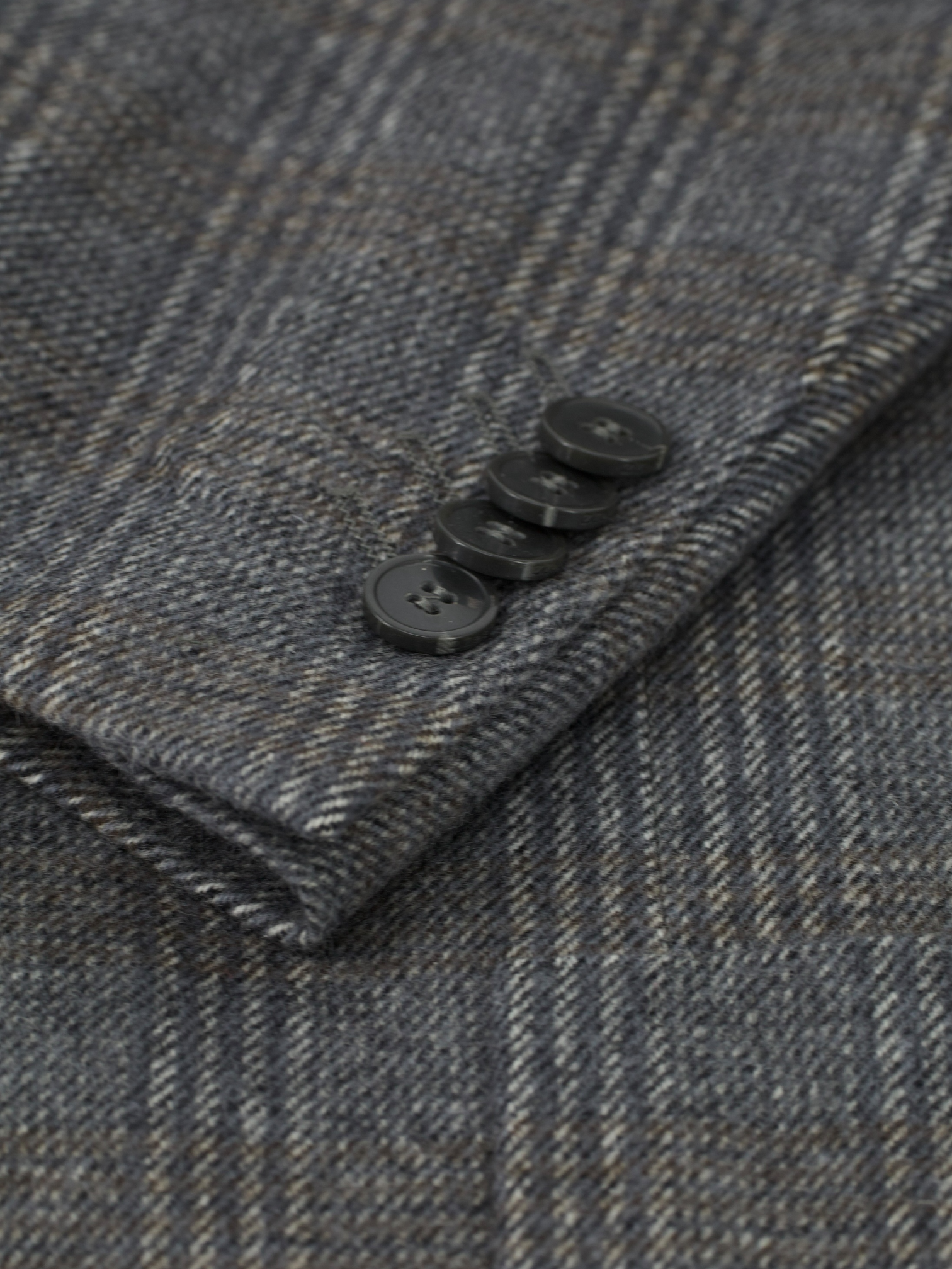 Z-Zegna Grey & Taupe Wool & Angora Checkered Jacket