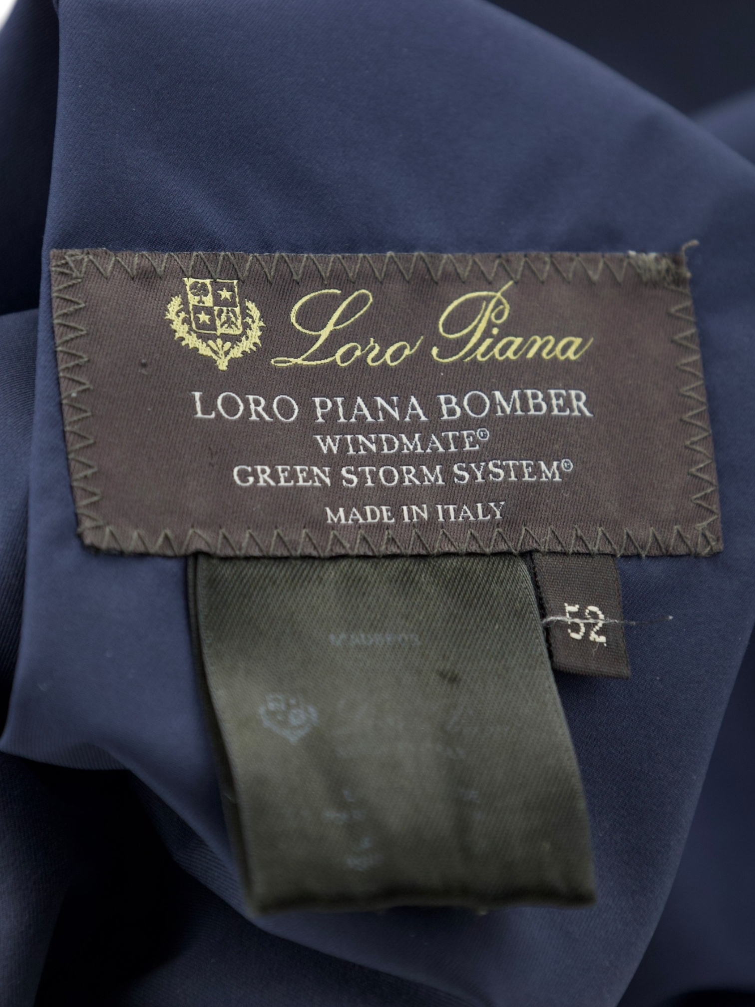 Loro Piana Navy Reversible Cashmere & Green Storm System Windmate Bomber Jacket