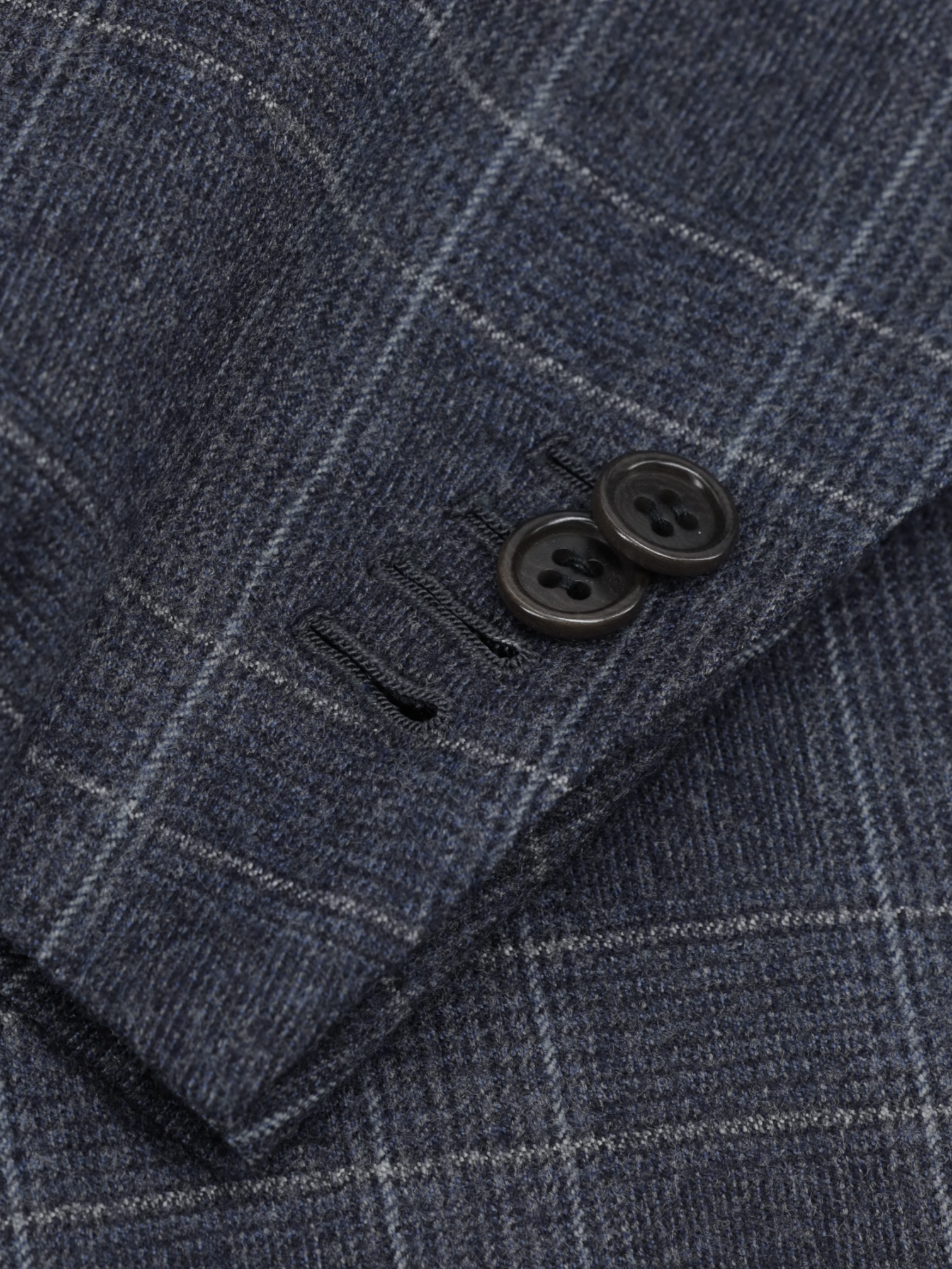 Kiton Steel Grey Lightly-Brushed Worsted Wool Prince of Wales Suit