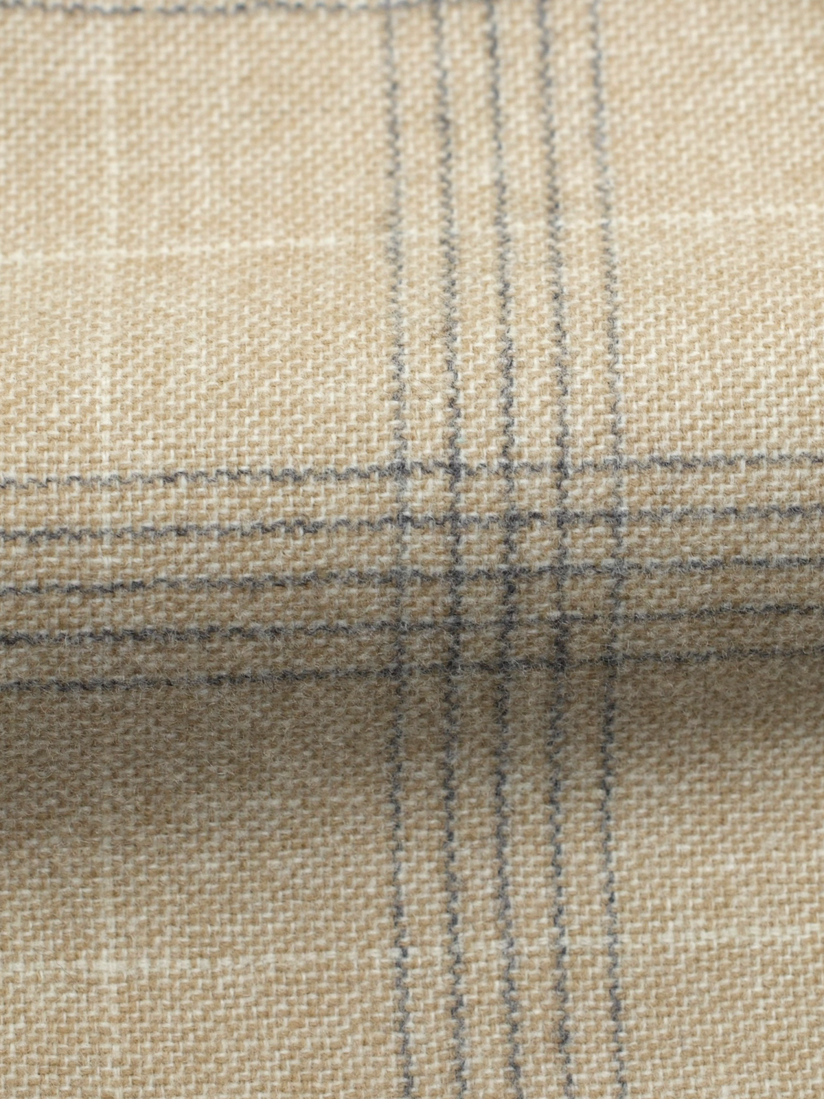 Isaia Beige & Grey Pure Wool Checkered "Amalfi" Jacket