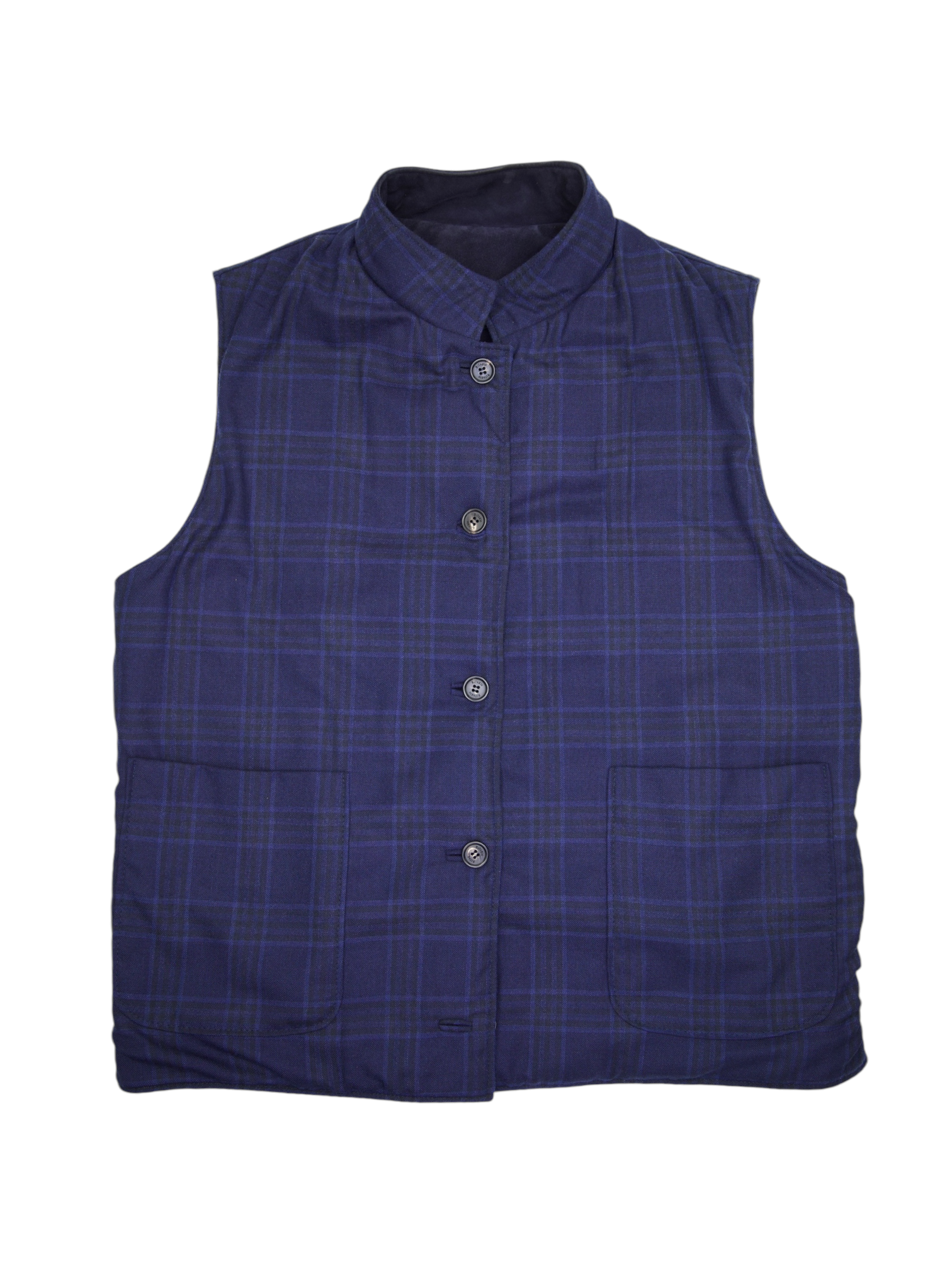 Rifugio Navy Suede & Wool Reversible Vest