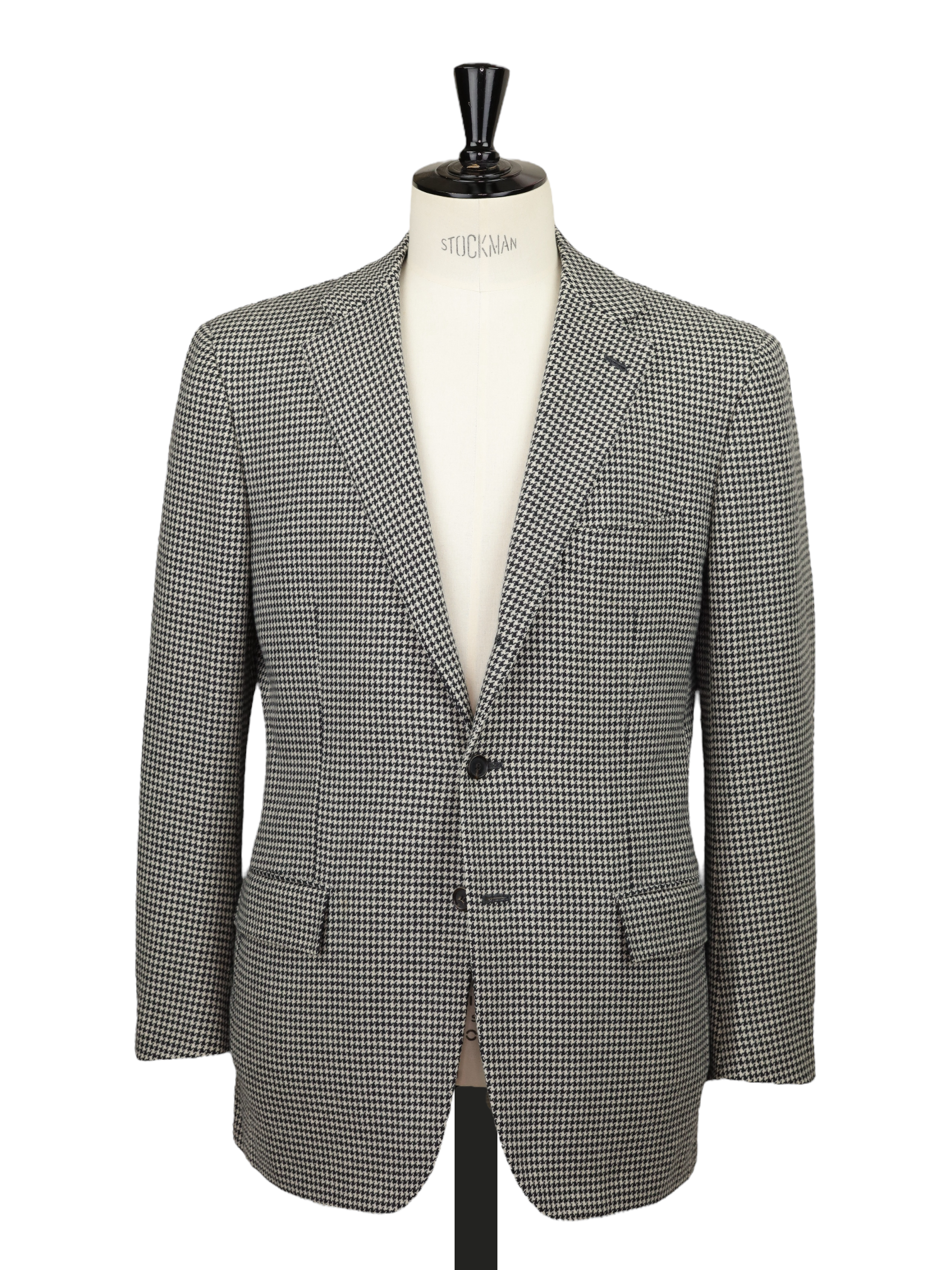 Cesare Attolini Black & White Wool-Cashmere Pied de Poule Jacket