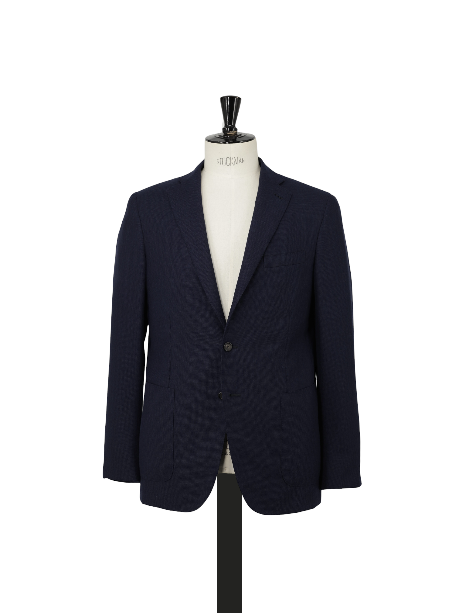 Caruso Dark Blue Pure Wool Micro-Structure Blazer Jacket