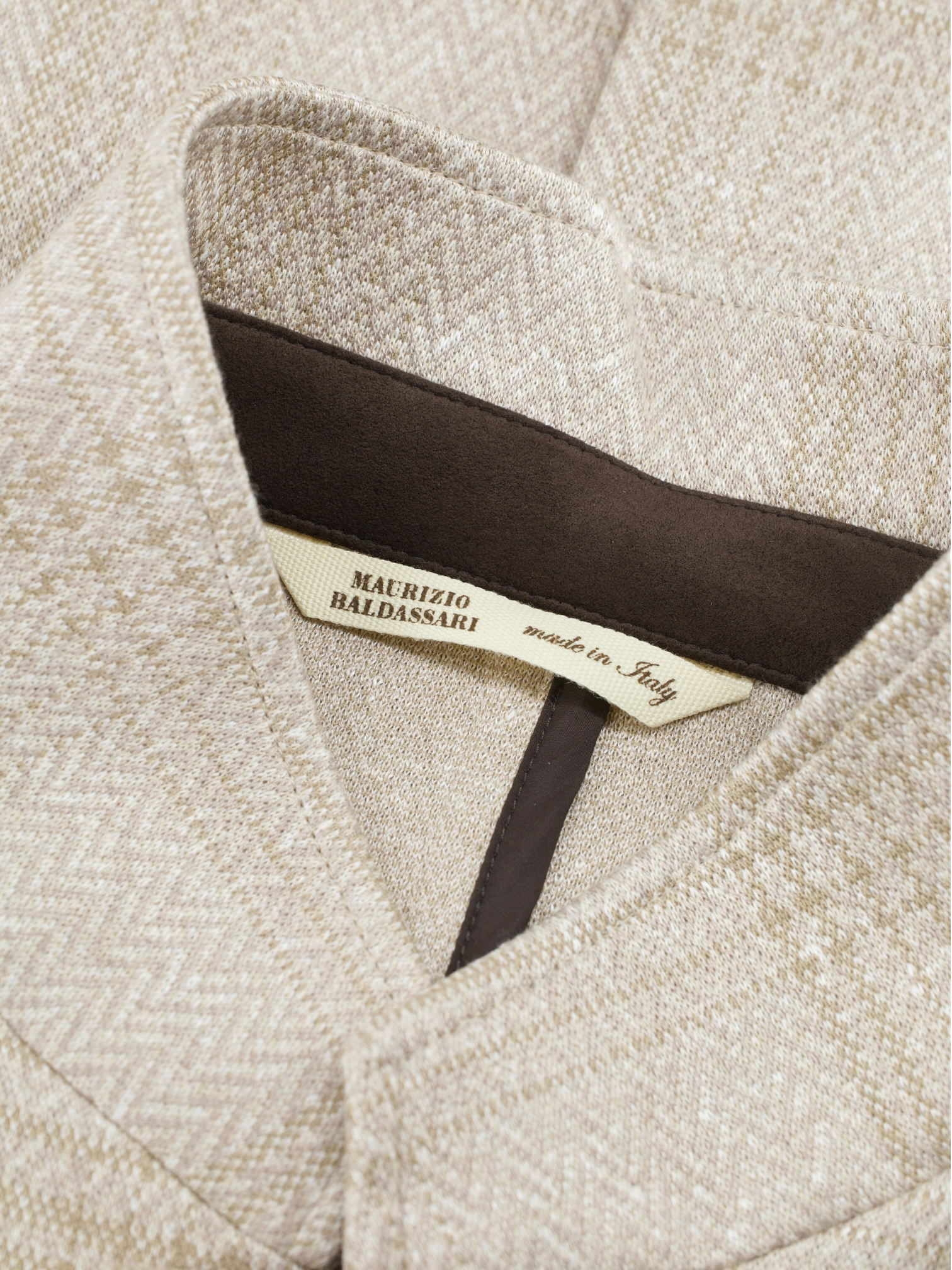Maurizio Baldassari Sand Cotton, Silk & Linen Stand-Collar Jacket