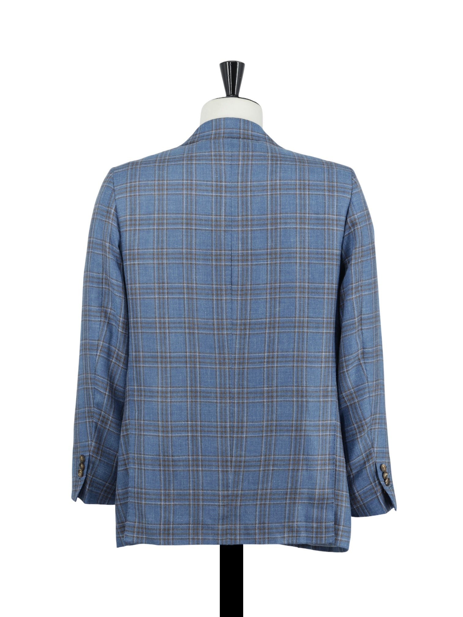 Cesare Attolini Petrol & Brown Cashmere, Silk & Linen Checkered Jacket