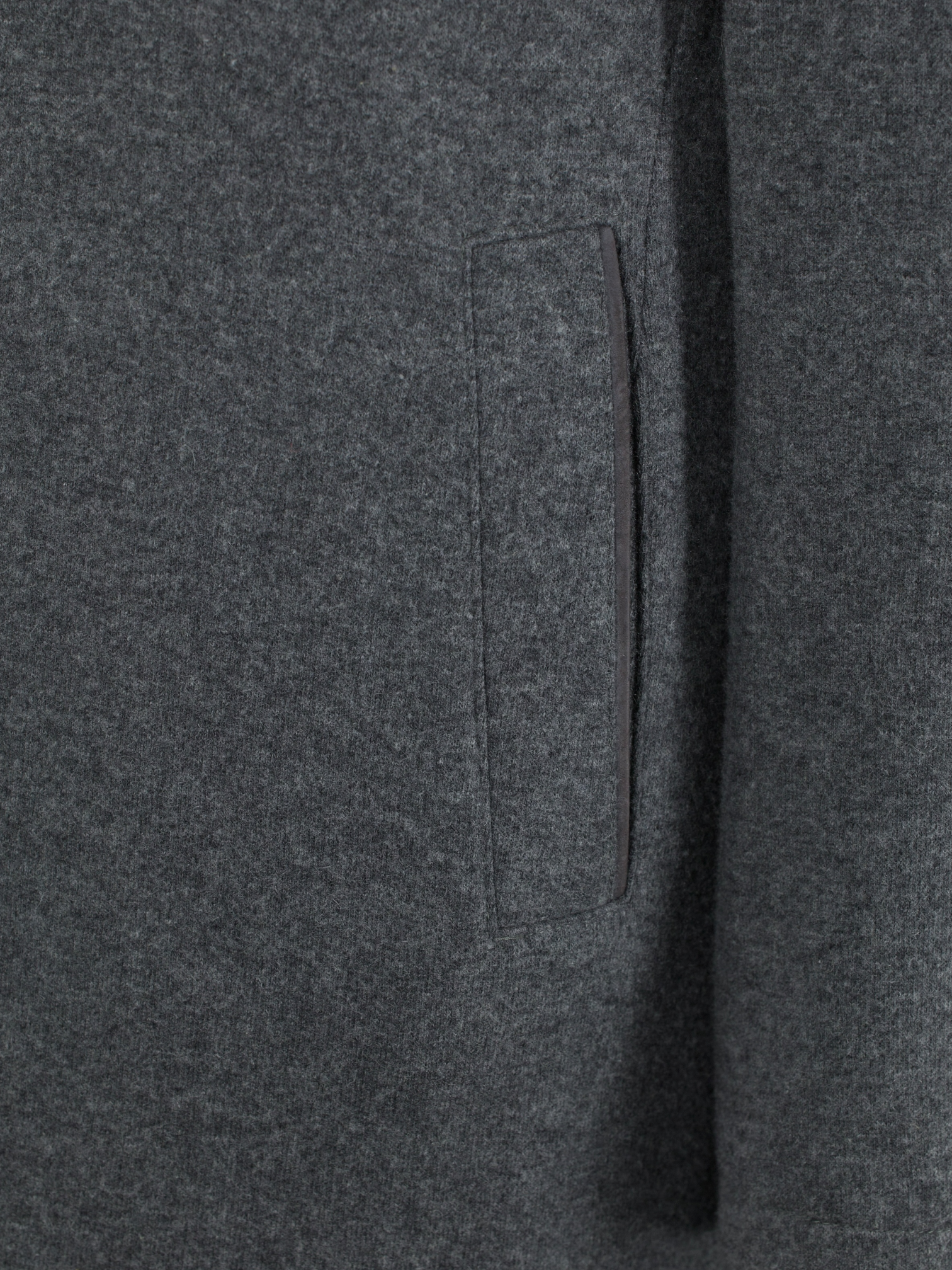 Mandelli Grey Double-Faced Cashmere & Stretch Castorino-Fur Collar Coat