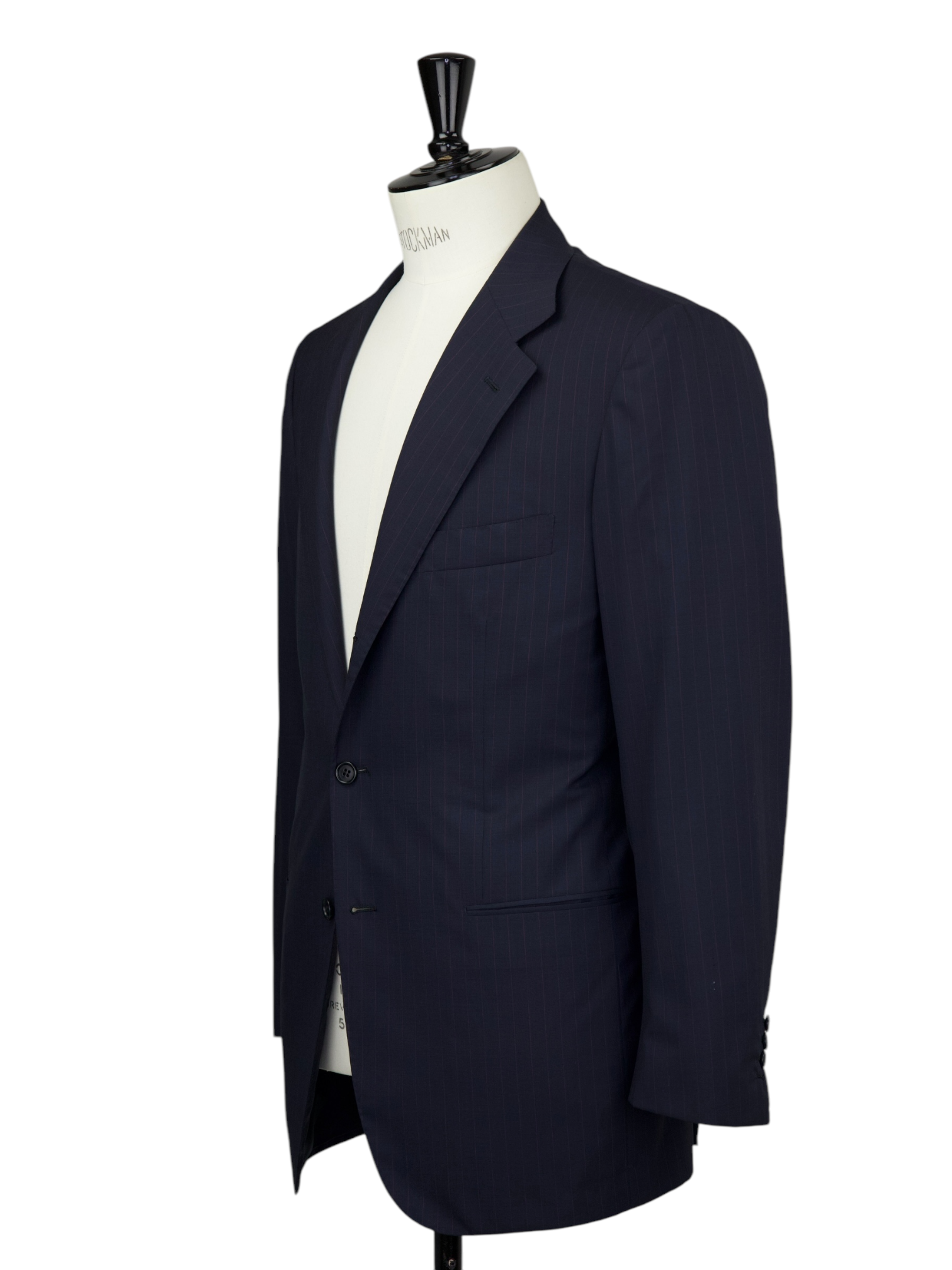 Kiton Navy & Red Fine-Wool Pinstripe Suit