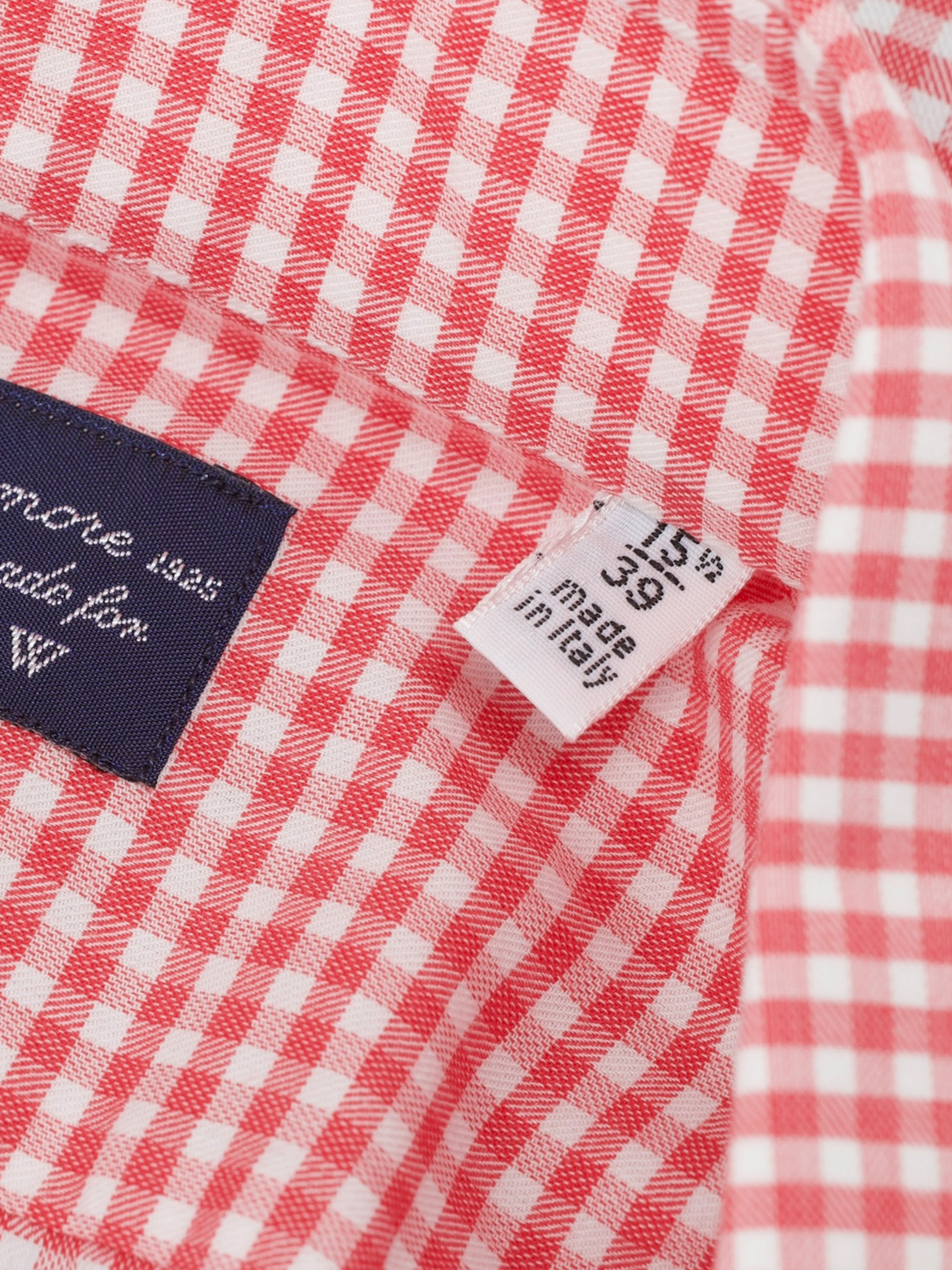 Finamore Soft Red & White Cotton Gingham Check Shirt