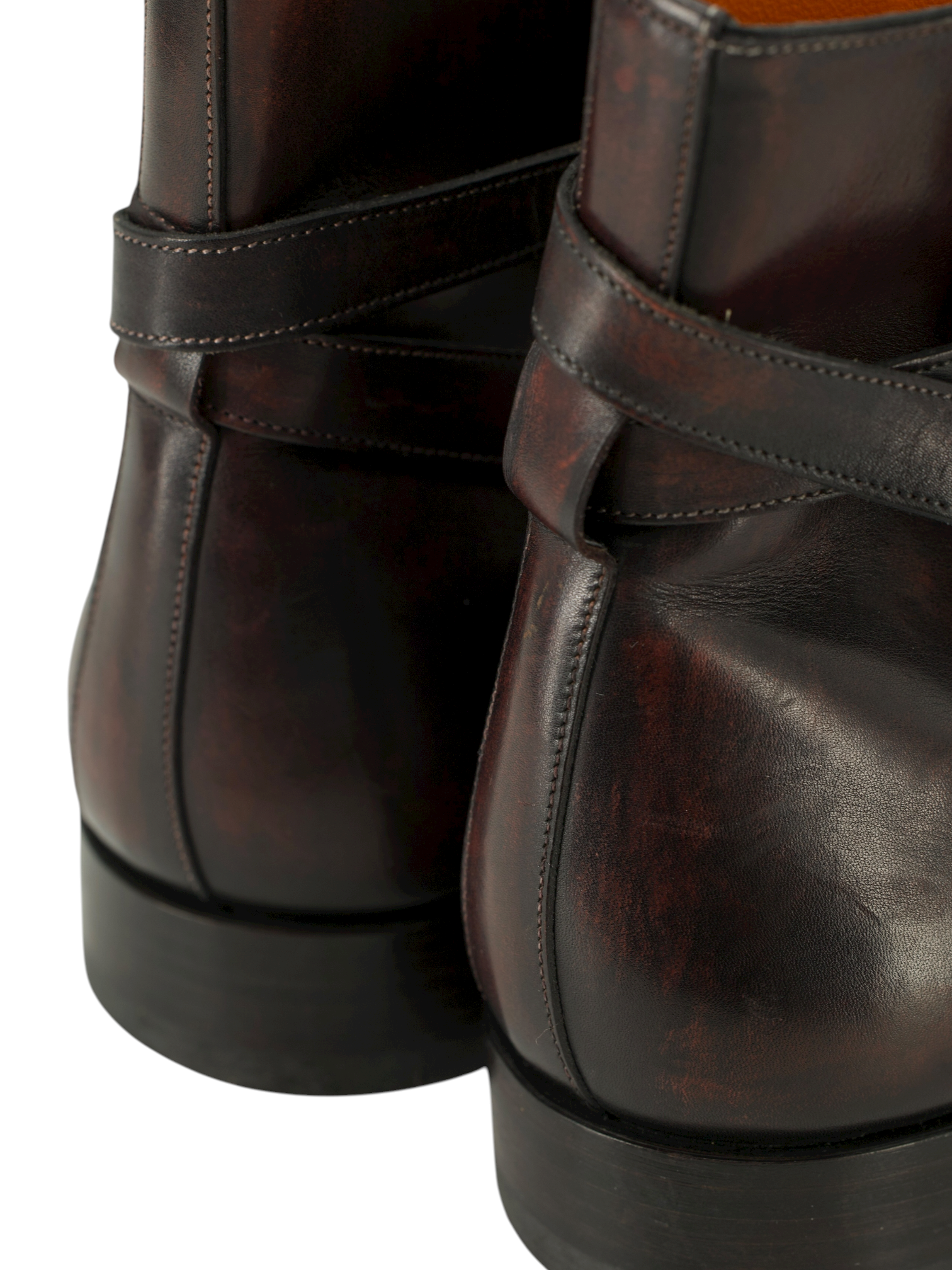 Santoni Burgundy Calfleather Jodhpur Chelsea Boot