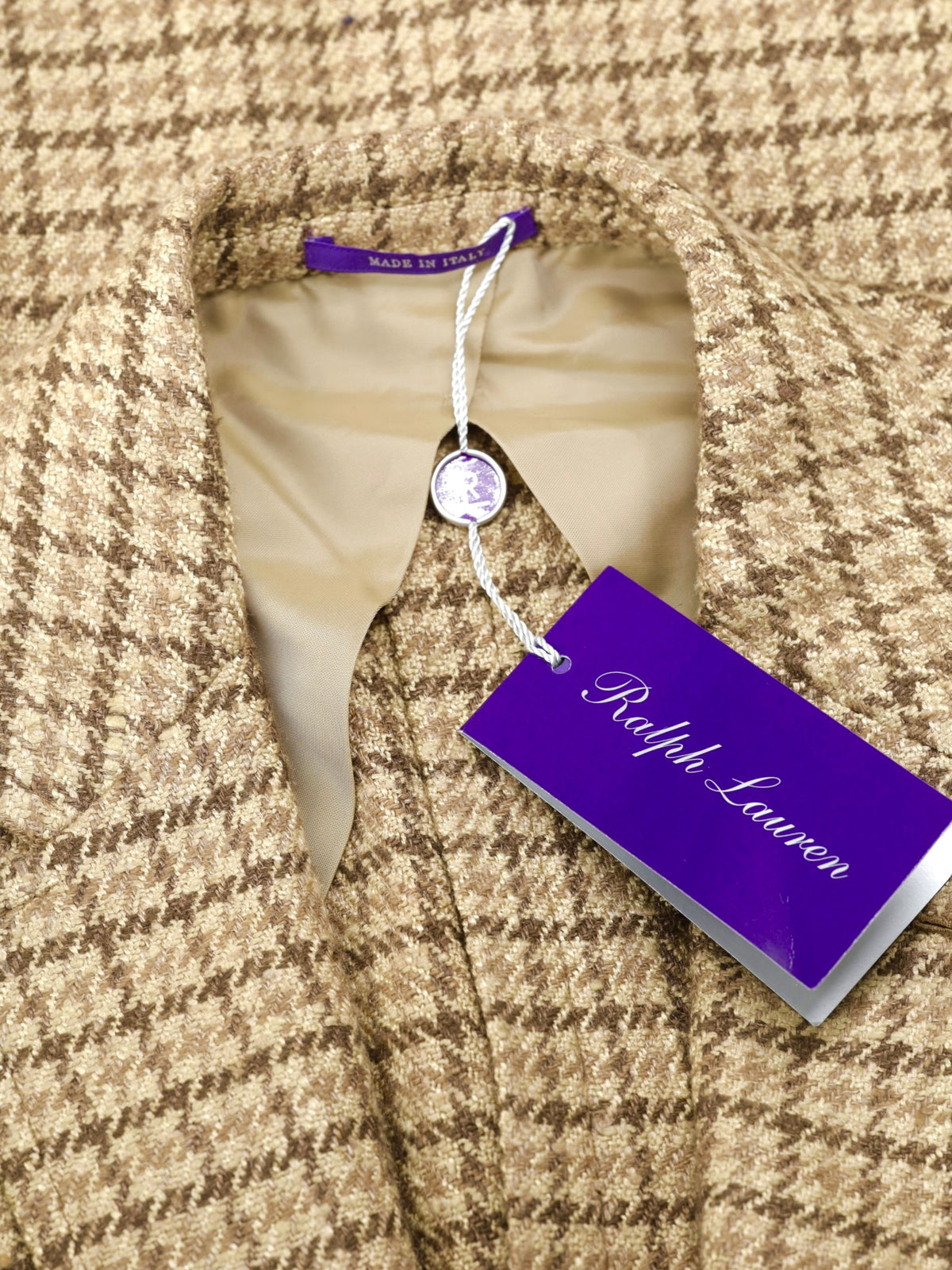 Ralph Lauren Purple Label Silk, Linen & Cashmere Gun Check Hacking Jacket