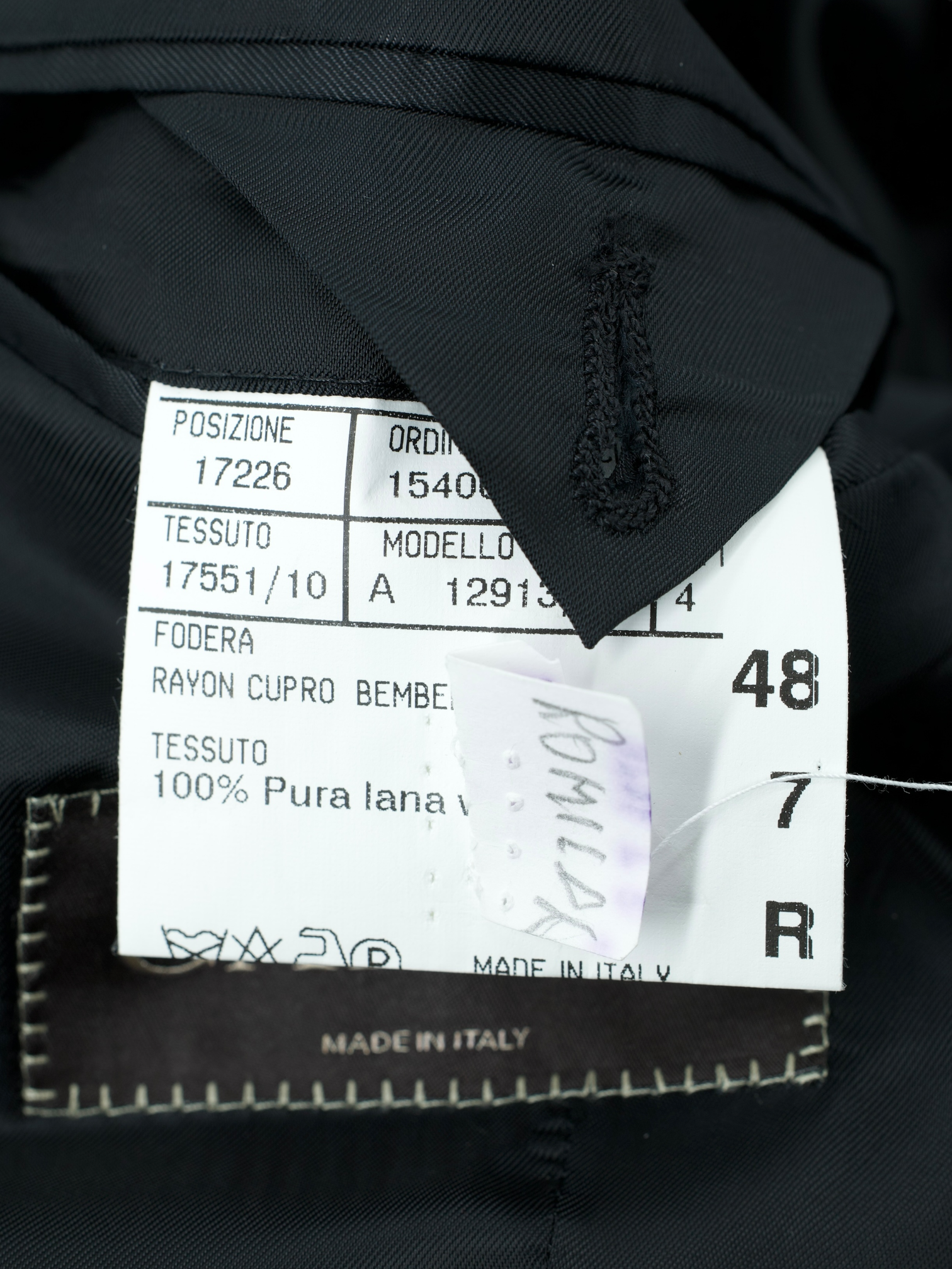 Canali Black Extrafine Wool Shadow Pinstripe Jacquet