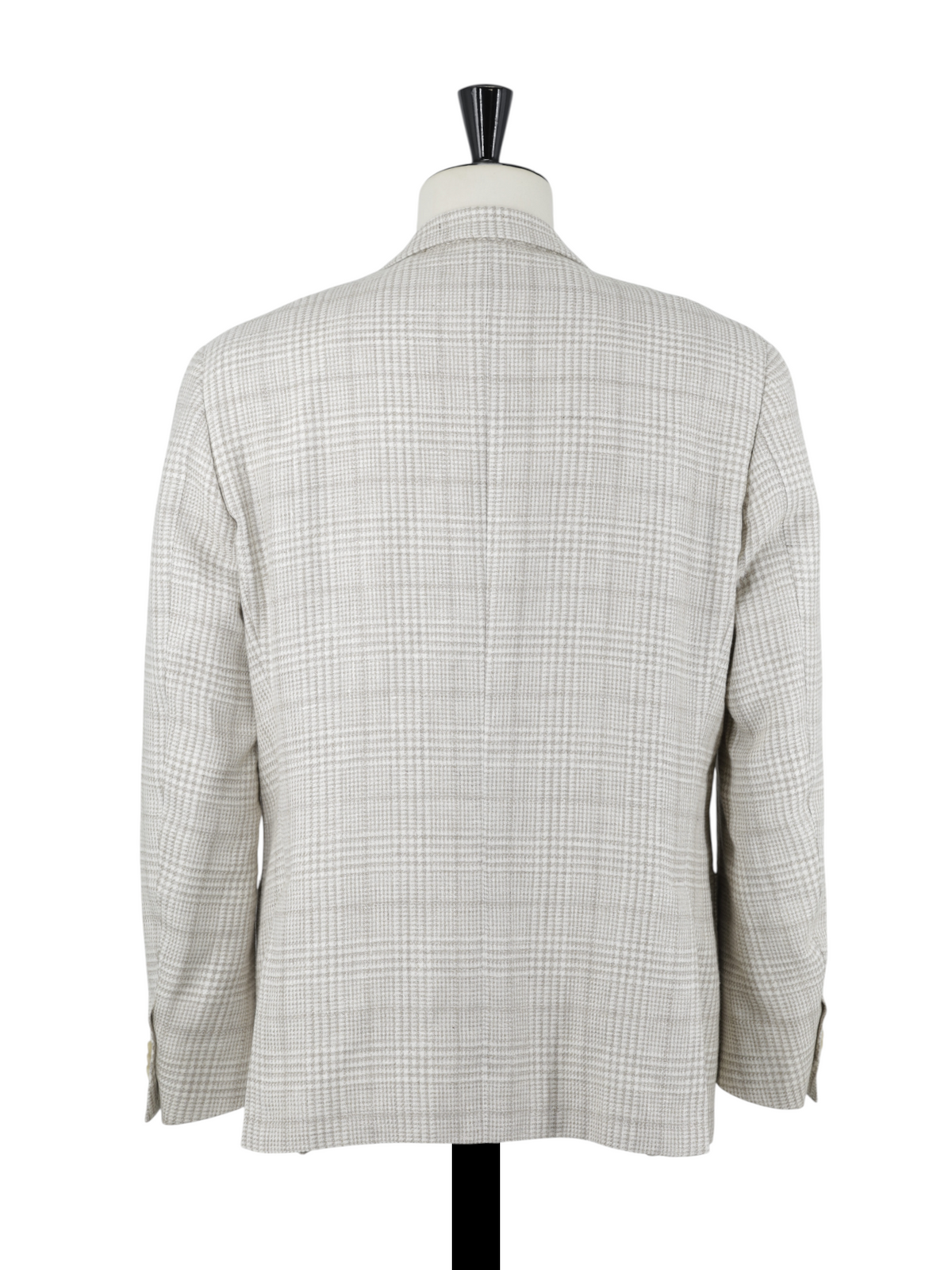 Corneliani Greige Wool & Linen Prince of Wales Jacket