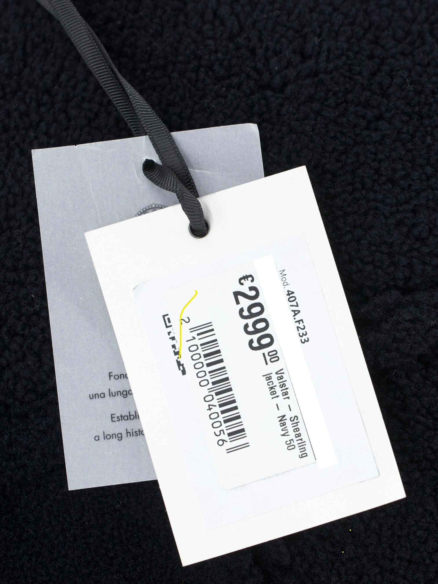 Valstar Navy Lambskin-Suede Shearling Deck Jacket