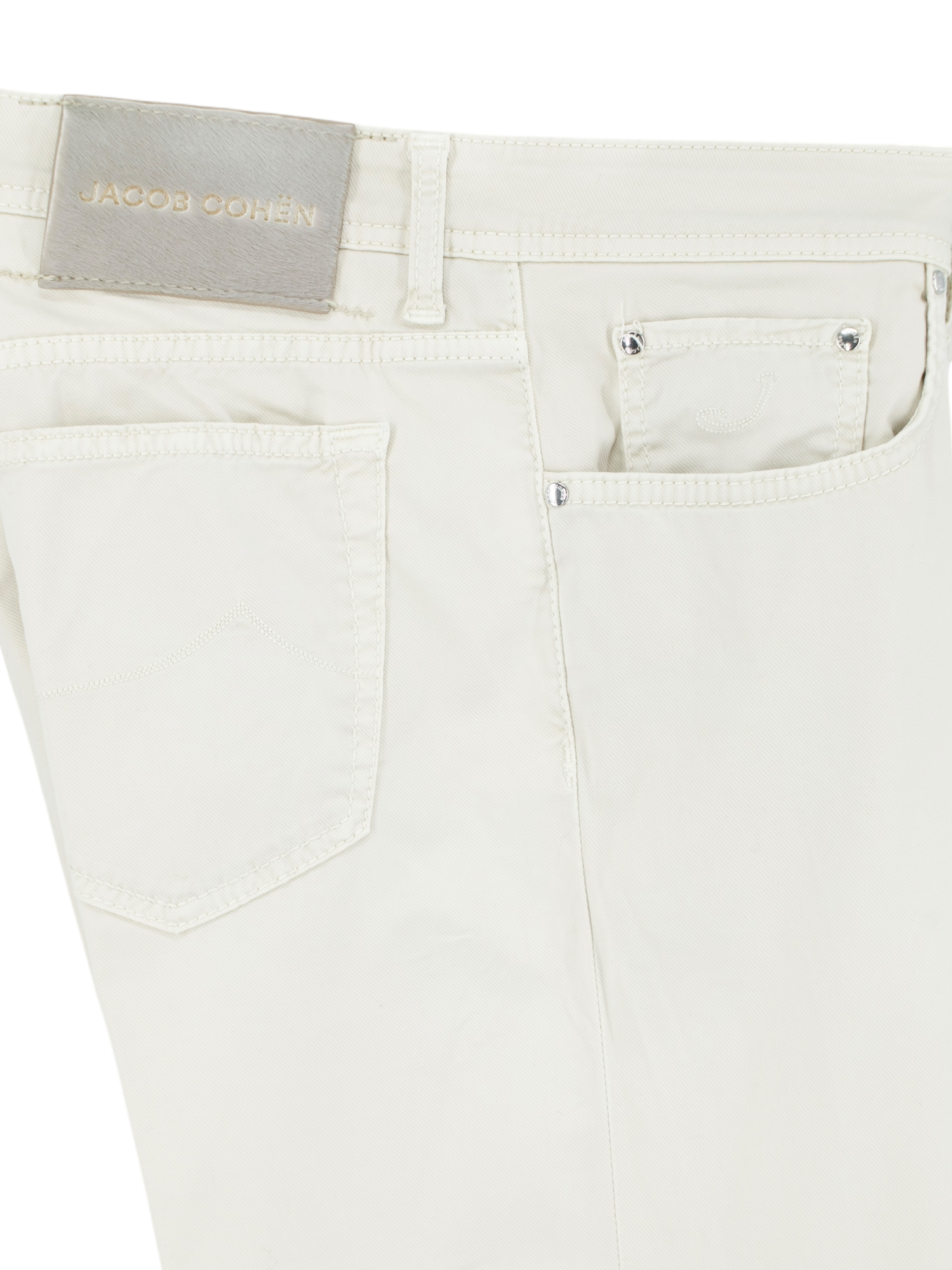 Jacob Cohen Ecru Cotton, Lyocell-Stretch 5-Pocket "Bard" Dress Chino