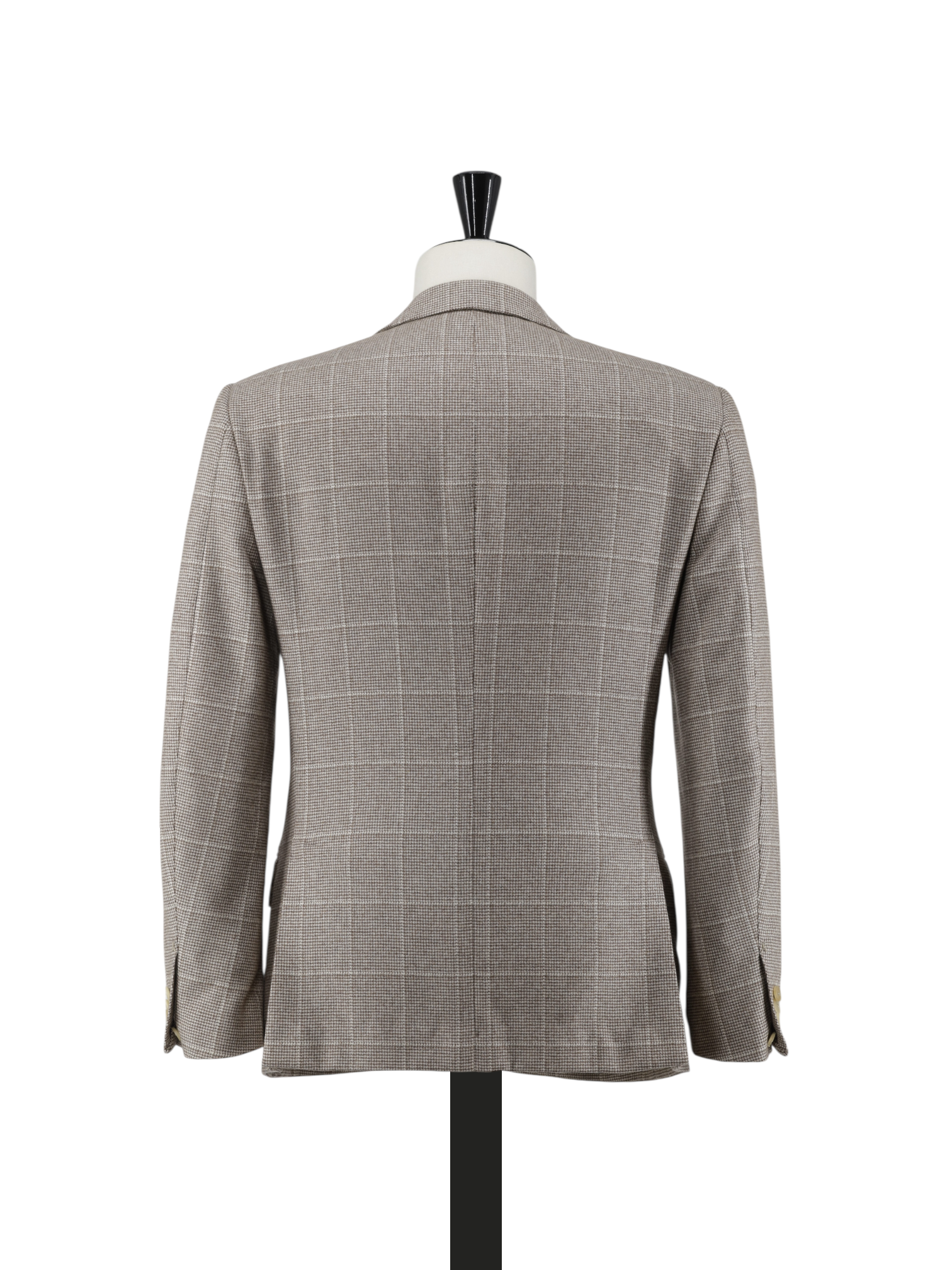 Ermenegildo Zegna Couture Light Brown Pure Cashmere Handmade Windowpane Jacket