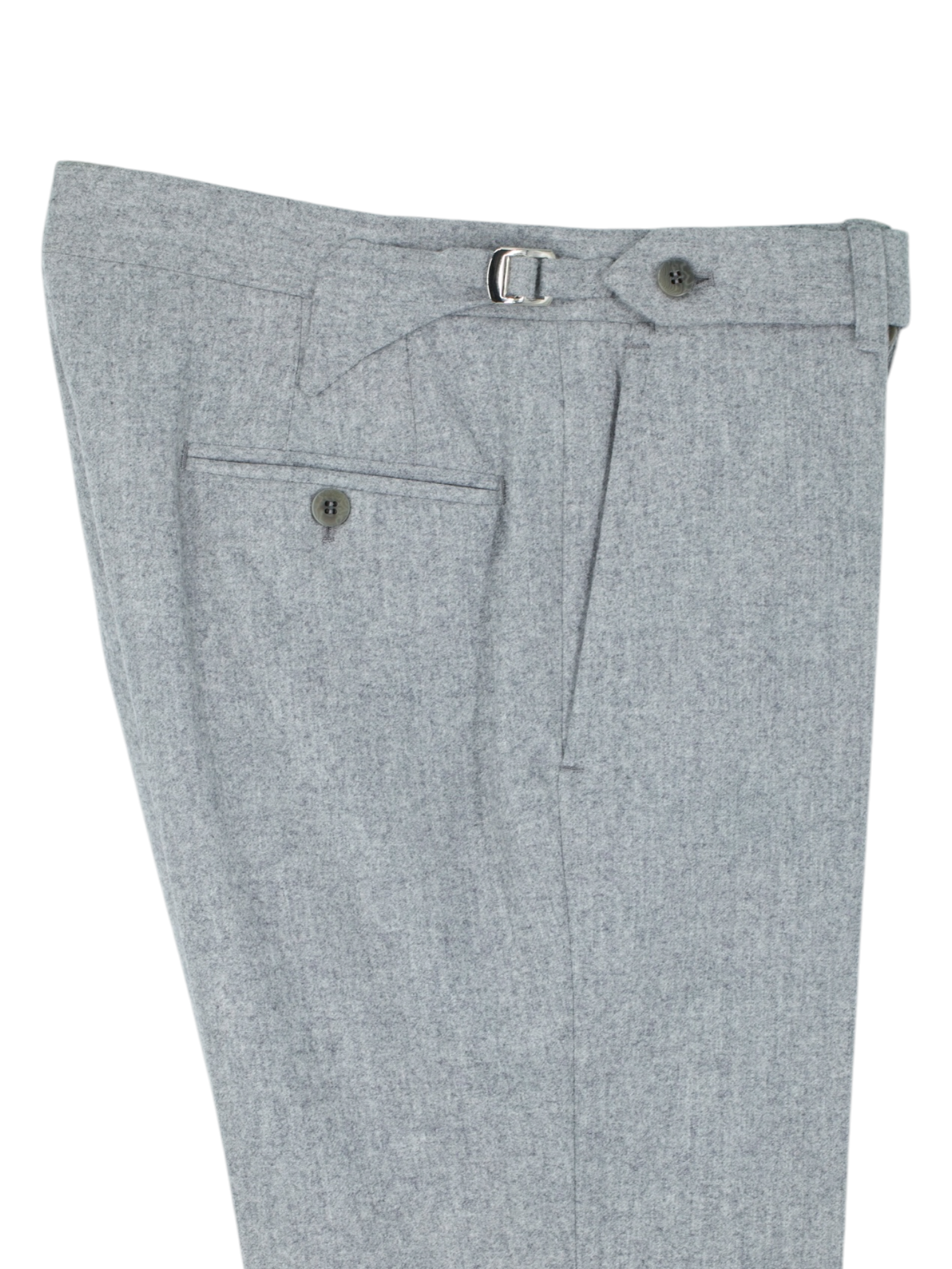 Sartoria Voglio Light Grey Grey Wool-Flannel "Caccioppoli" Sartorial Trousers