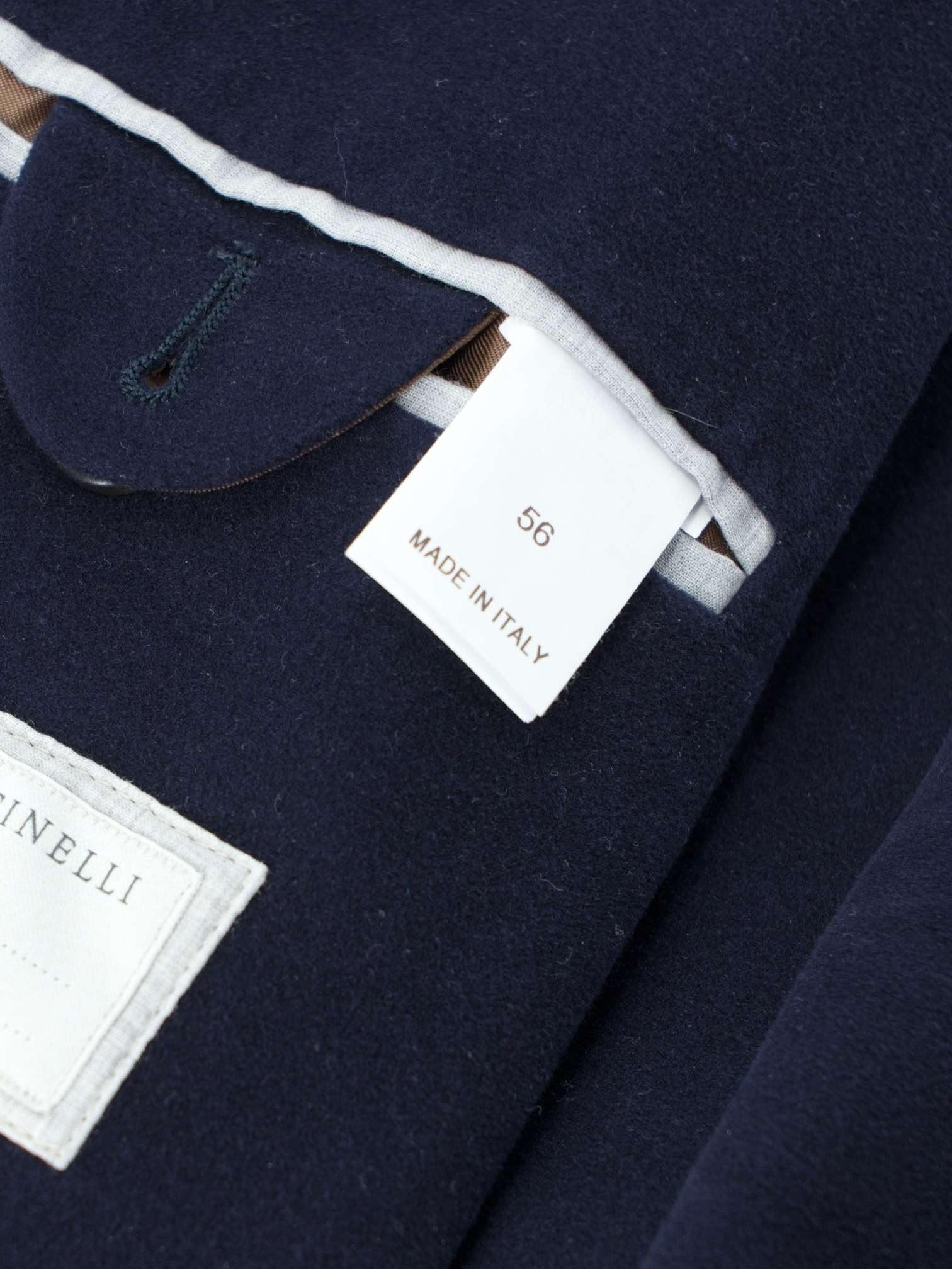 Brunello Cucinelli Navy Brushed-Wool Jacket