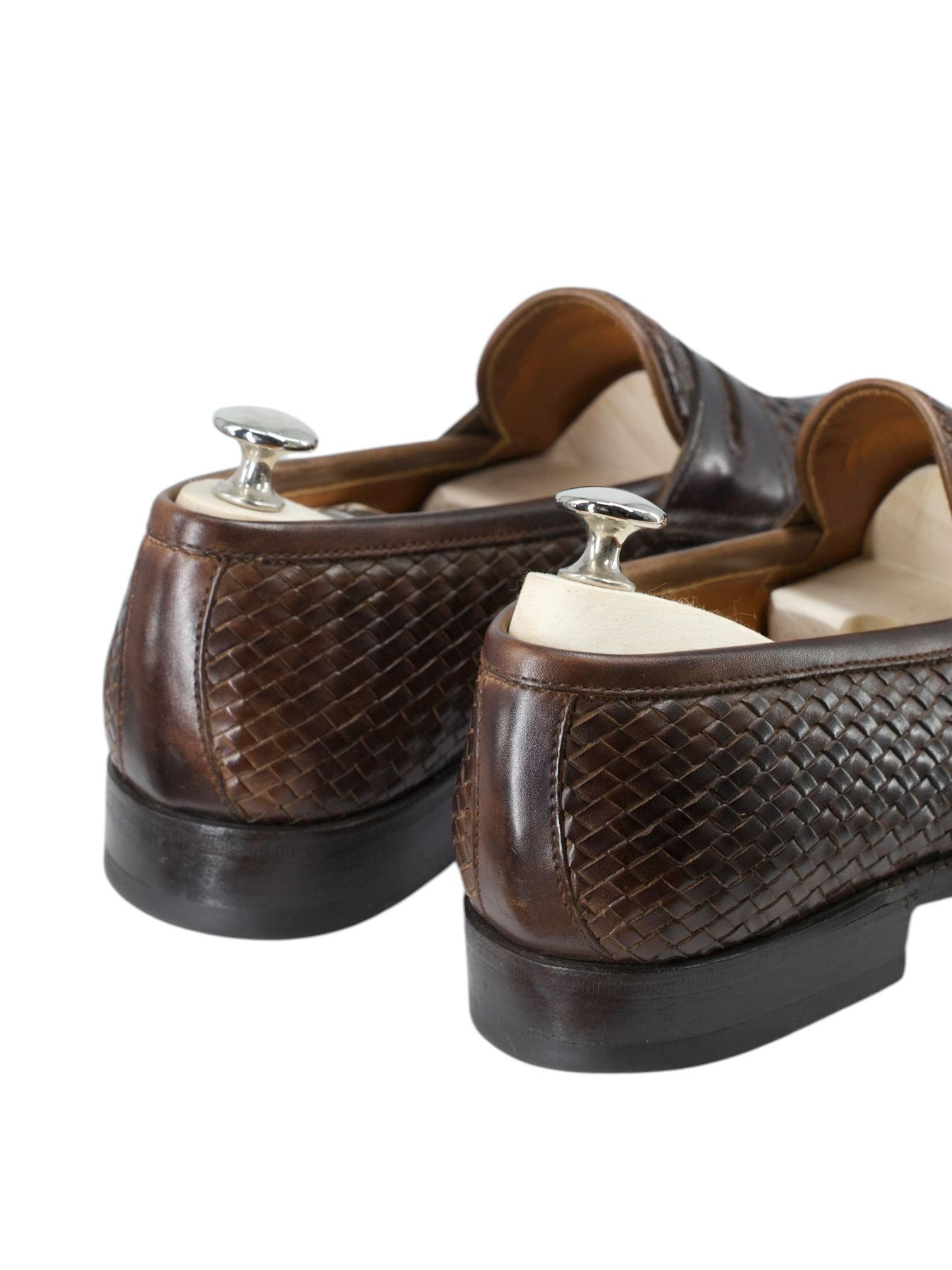 Bontoni Dark Brown Braided-Calfleather Summer Penny Loafer