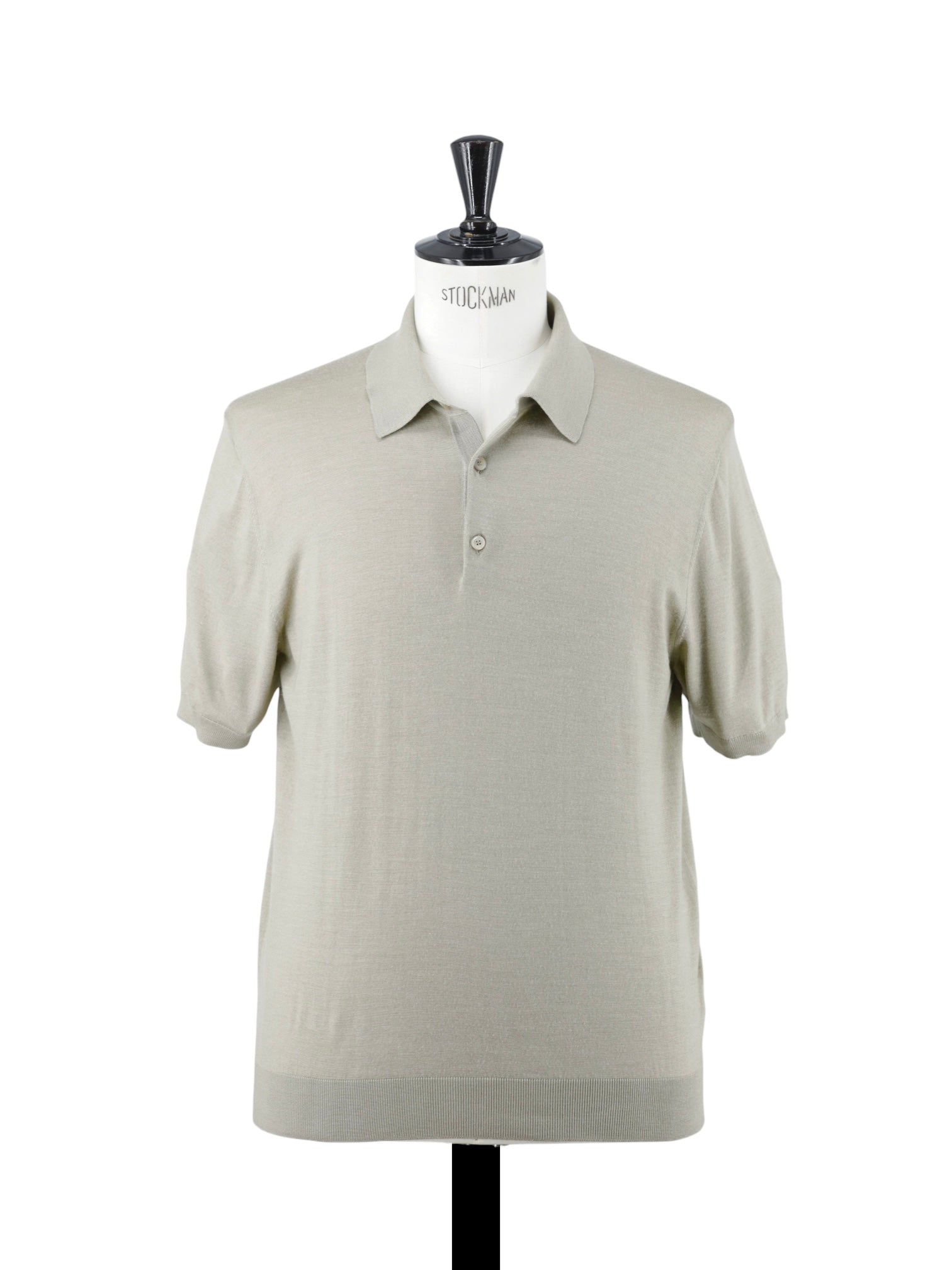 Loro Piana Muted Green Wool, Silk & Cashmere "Sottile" Polo