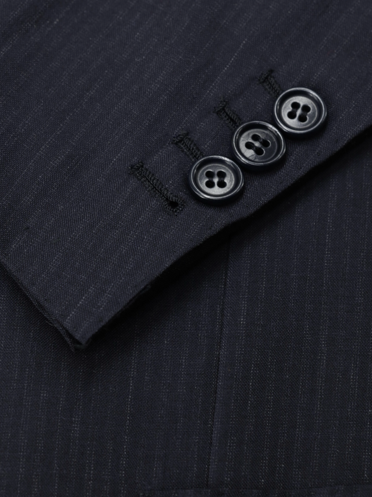 Kiton Deep Navy Lightweight Cashmere Shadow-Stripe Suit