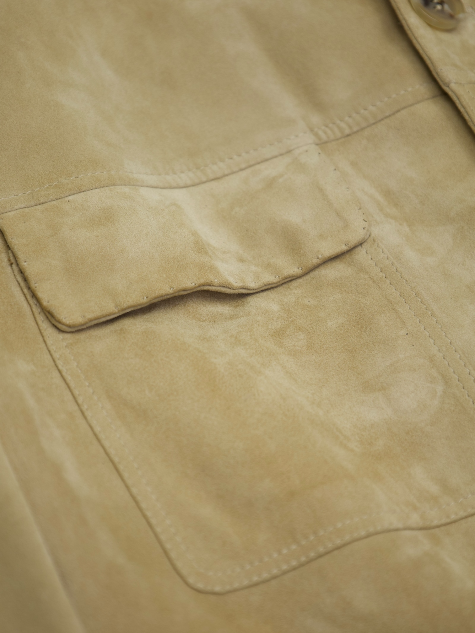 Rifugio Beige Handmade Suede Overshirt