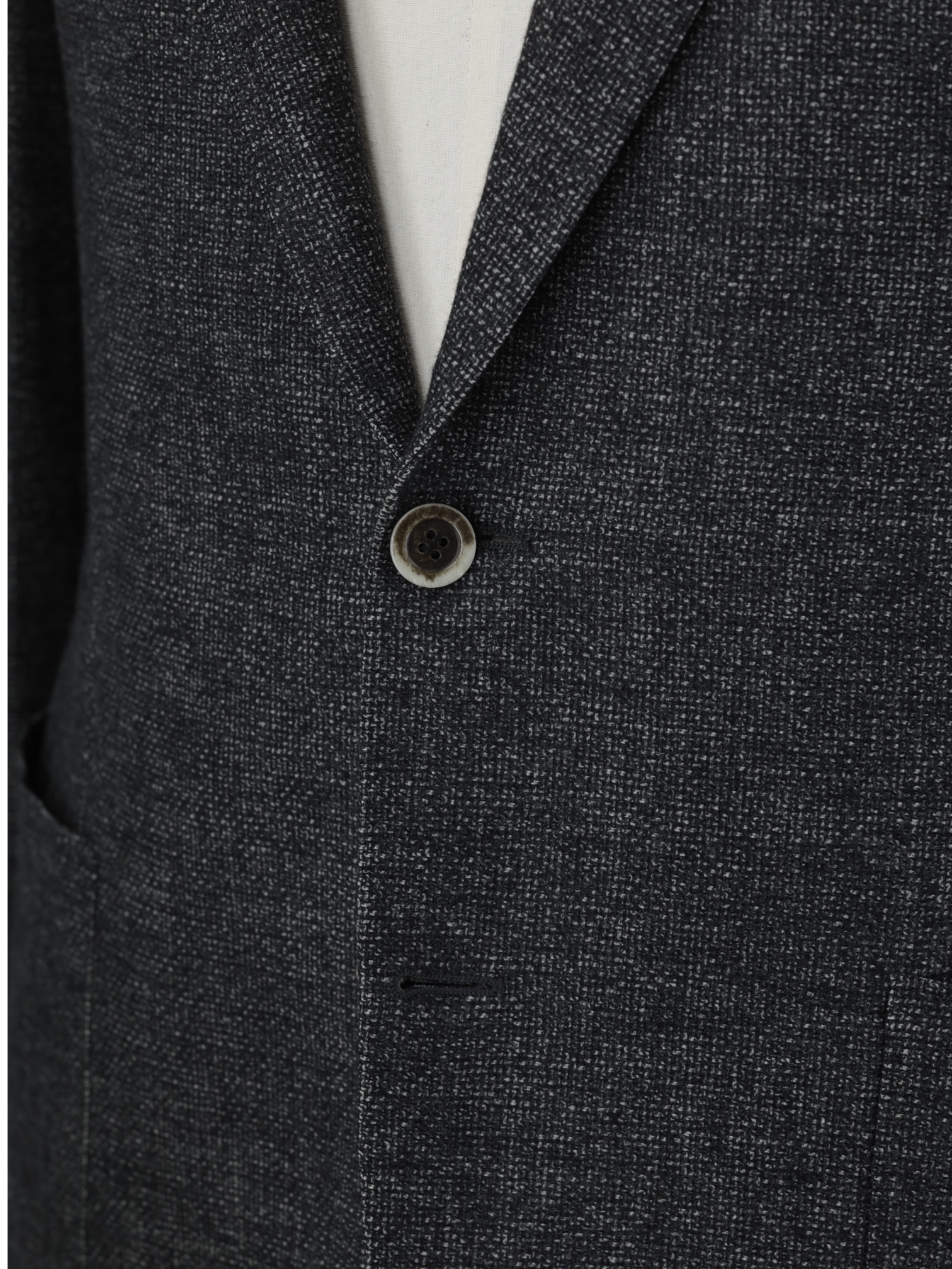Canali Grey Wool, Cashmere & Silk Micro-Pattern Jacket