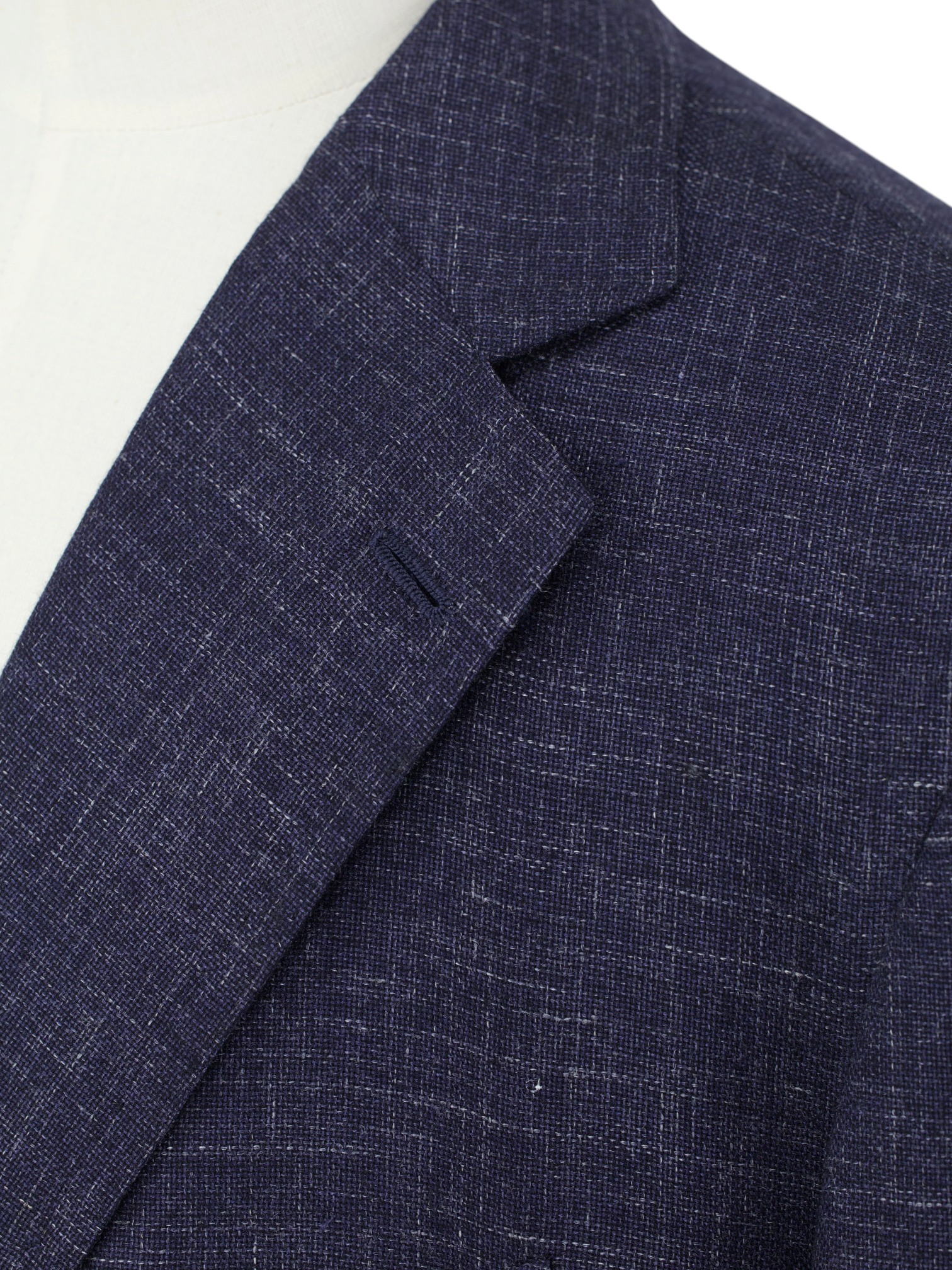 Cesare Attolini Blue Cashmere, Silk & Linen Basketweave Summer Jacket