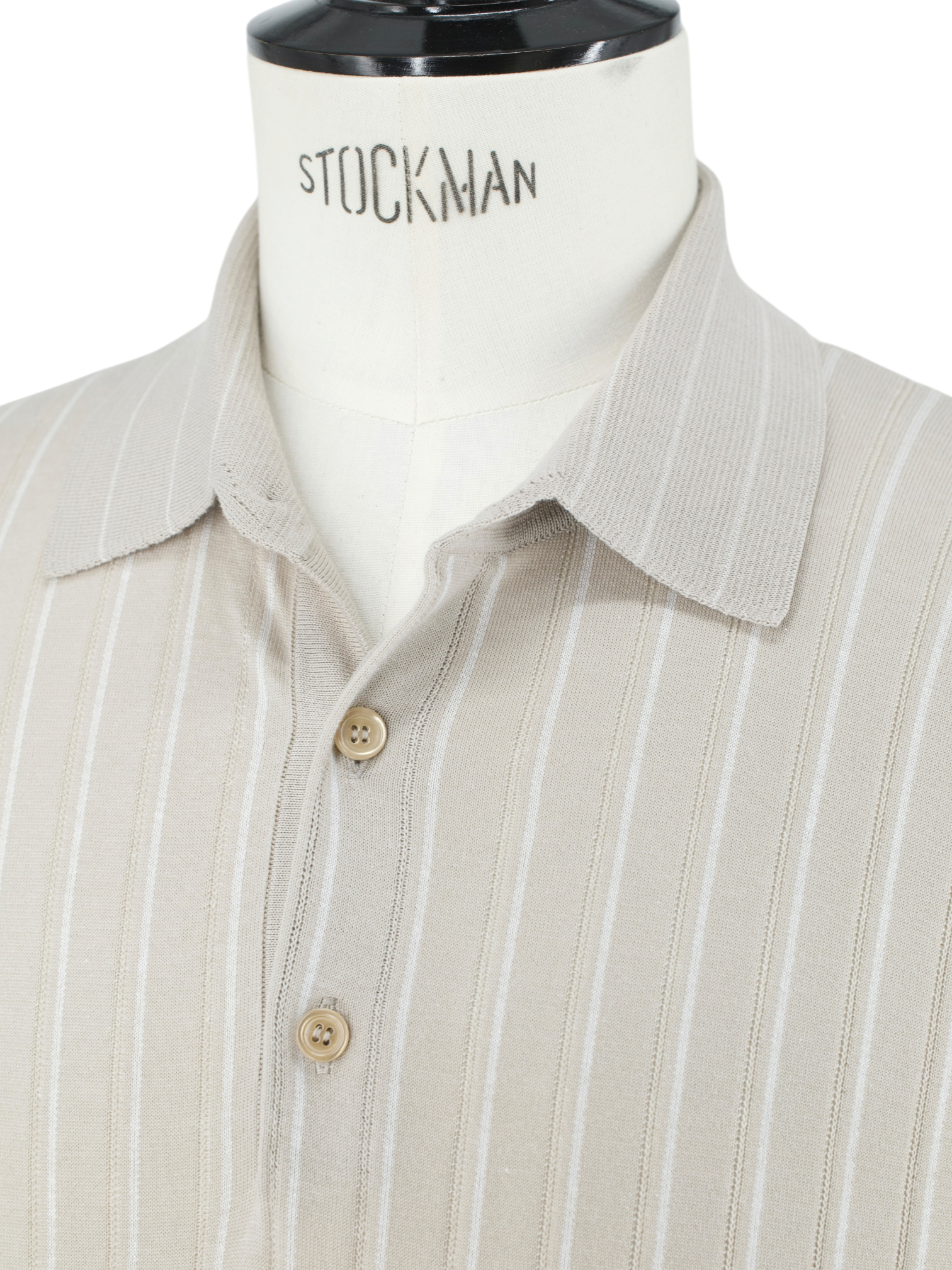 Brioni Sand Cotton, Silk & Linen Vintage-Stripe Polo