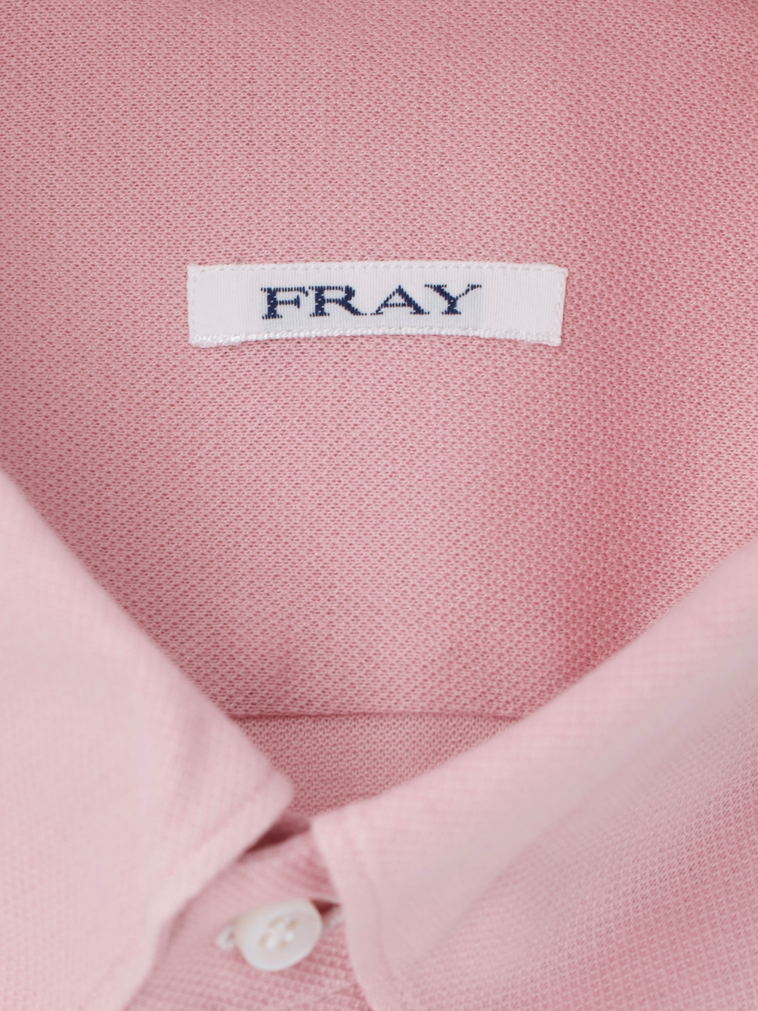 Fray Light Pink Cotton Piqué Knitted Button-Down Shirt