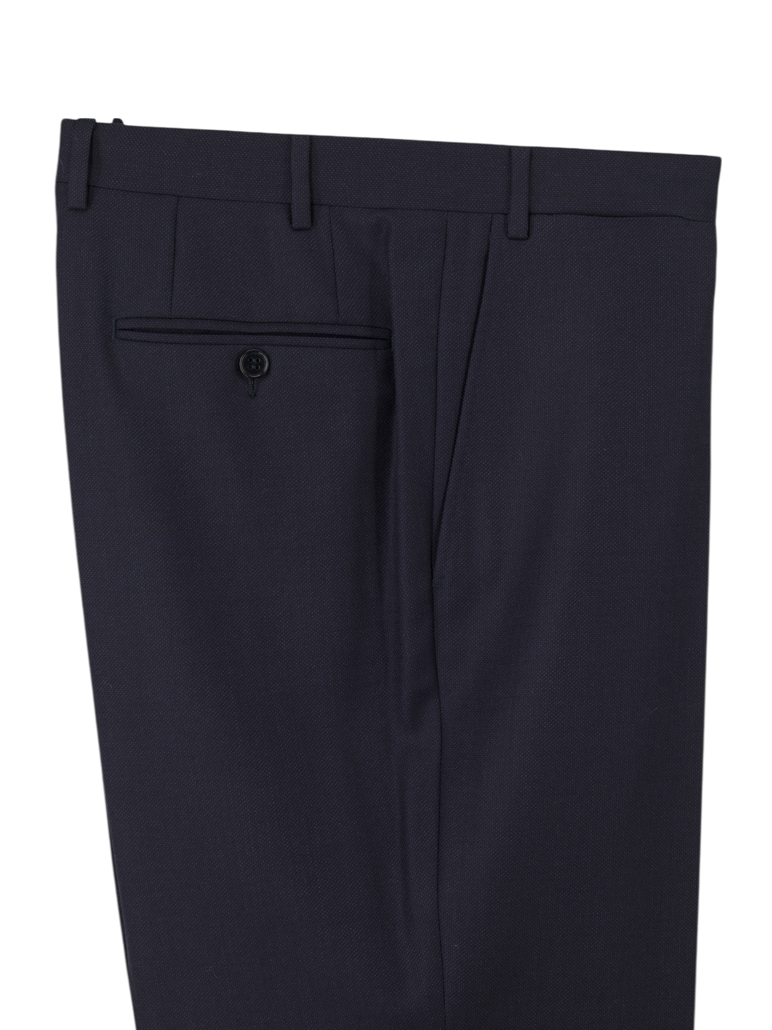 Canali Navy Fine Wool Birdseye Trousers