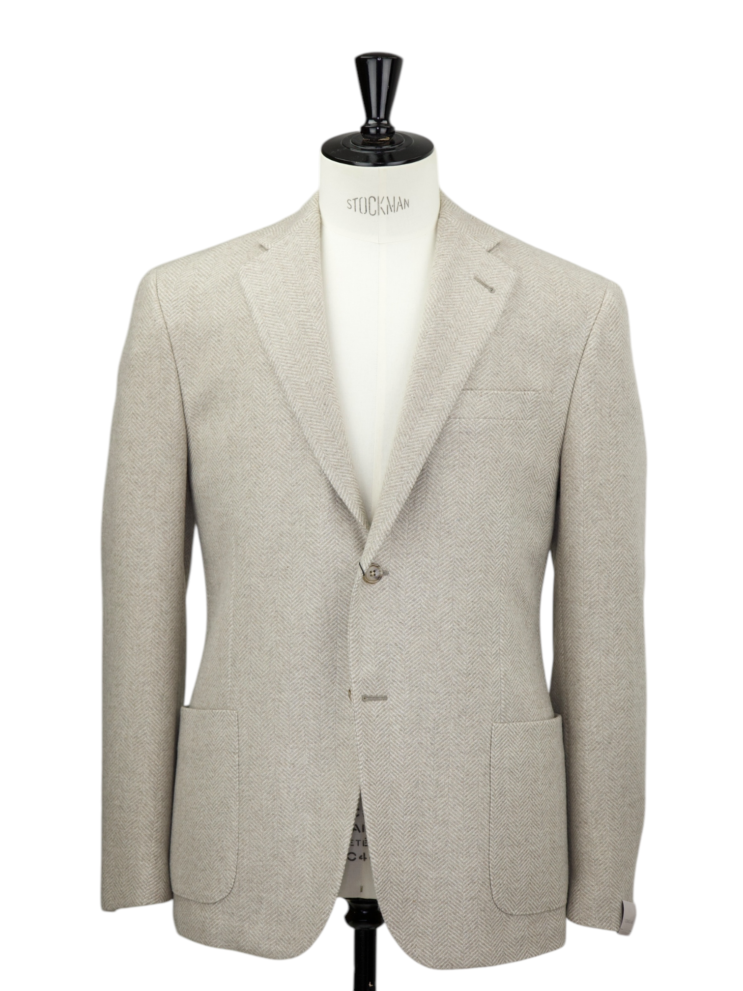 Corneliani Taupe Heavyweight Wool & Cashmere Herringbone Jacket