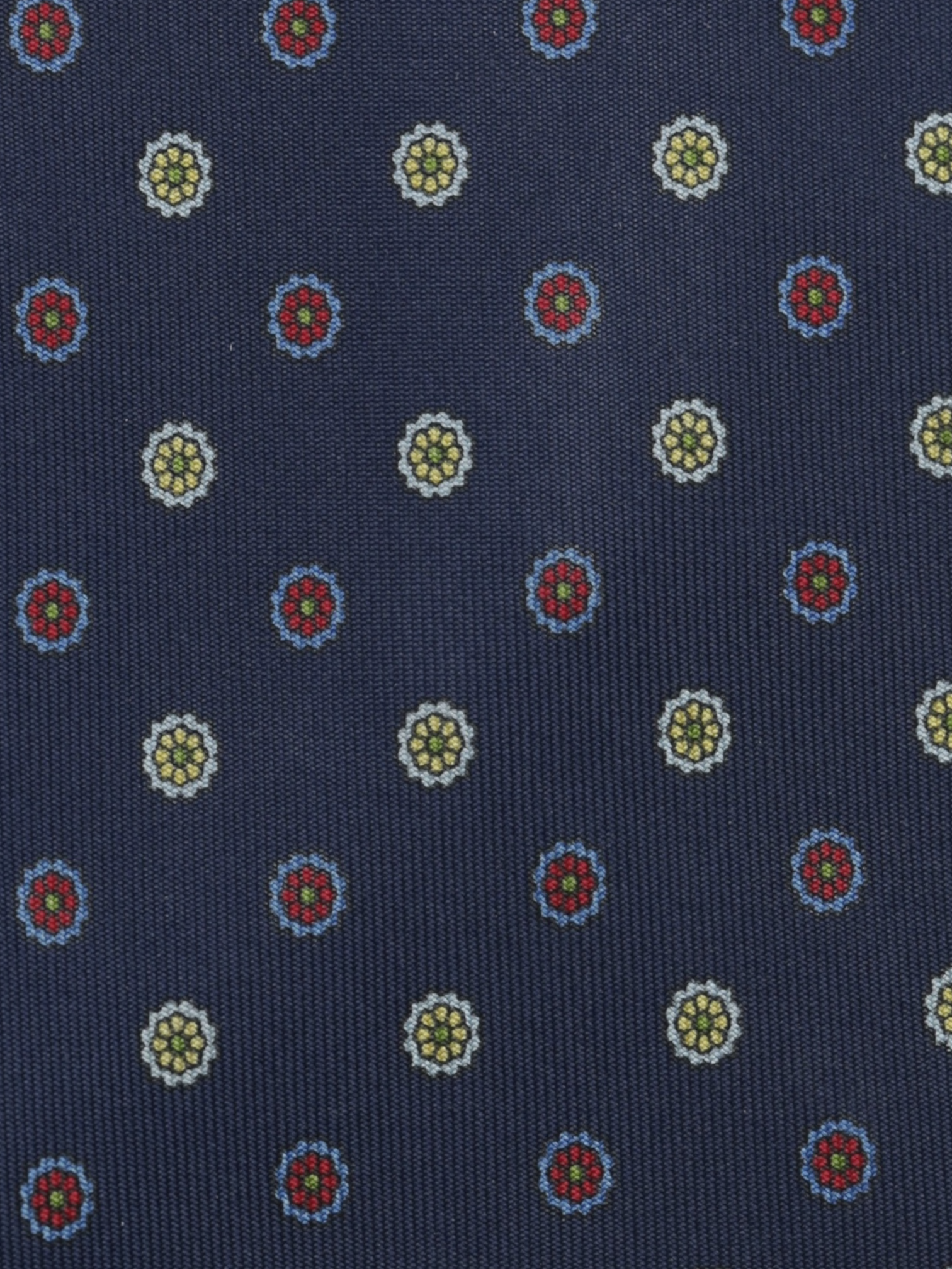 E.Marinella Dark Blue Silk Multicolor Floral Pattern Tie