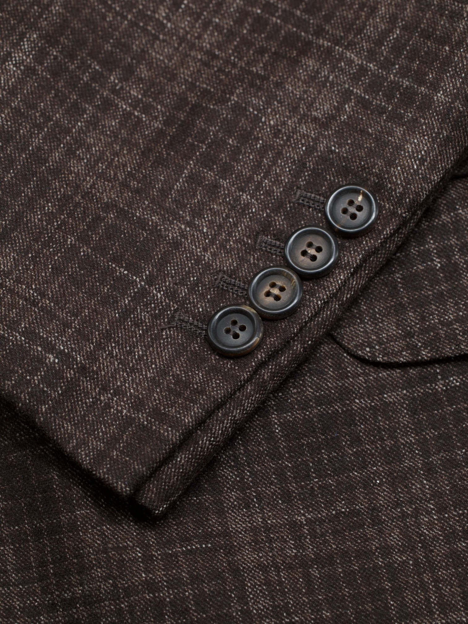 Brunello Cucinelli Dark Brown Wool, Silk, Linen & Cashmere Mélange Jacket