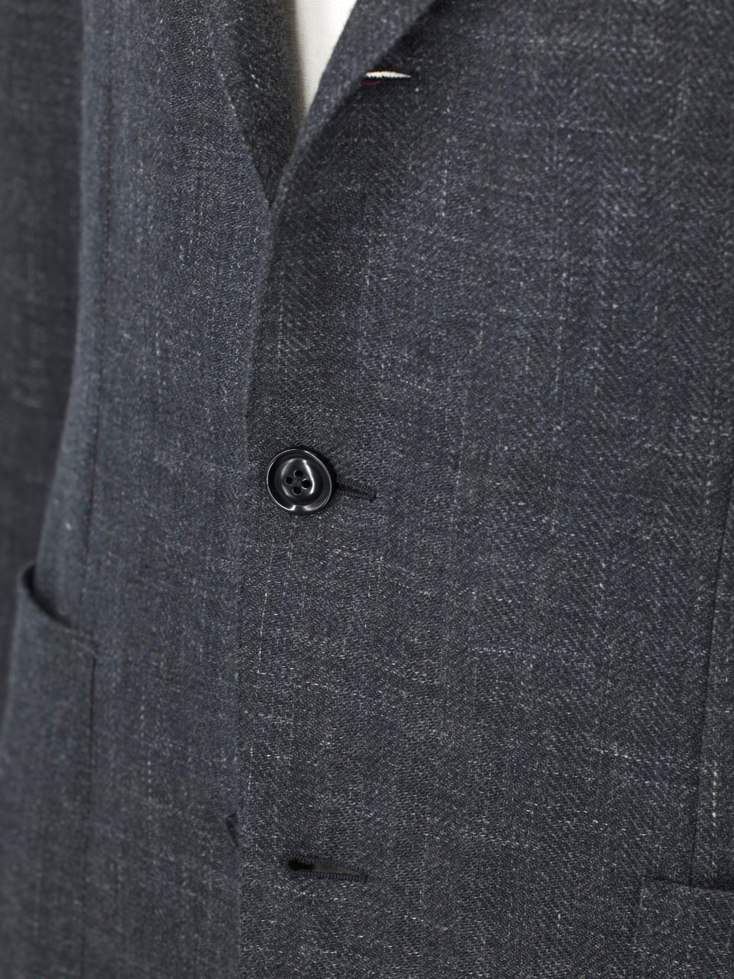 Ermenegildo Zegna Grey Cashmere, Silk & True Hemp Herringbone Milano Easy Jacket