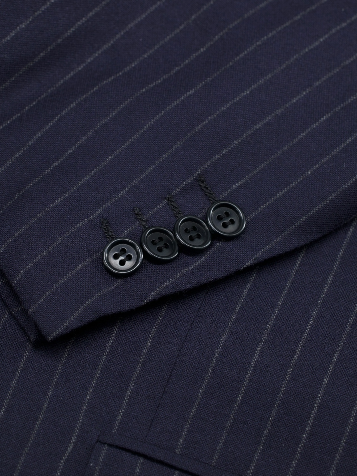 Kiton Navy Pure Cashmere Sartorial Pinstripe Suit
