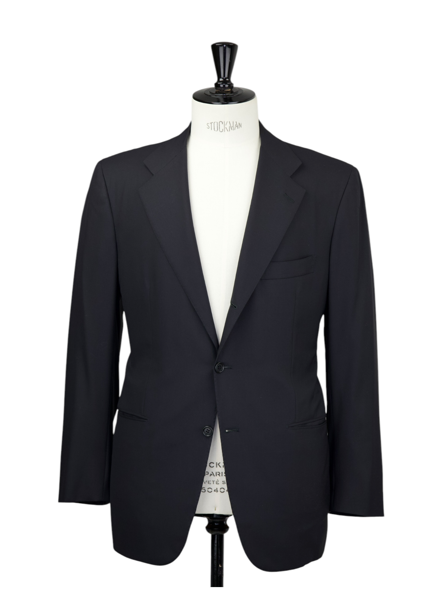 Kiton Black 14-Micron "Blanc Blu" Micro-Pinstripe Suit