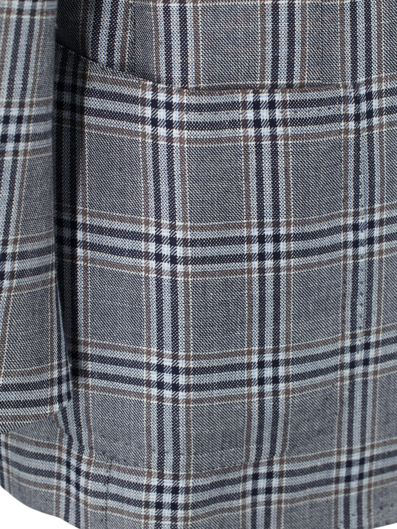 Cesare Attolini Taupe Super 140's, Silk & Linen Windowpane Jacket