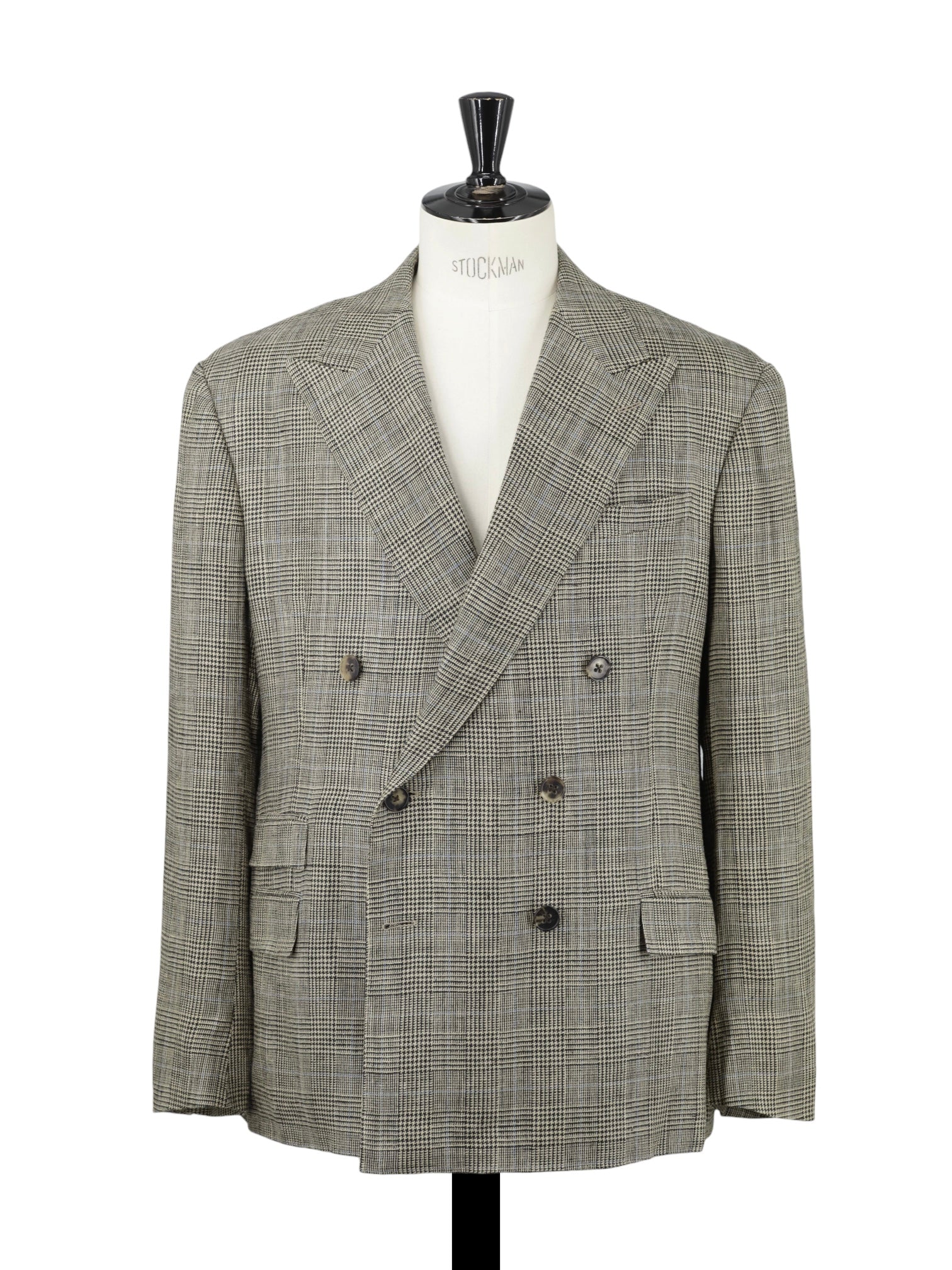Ralph Lauren Purple Label Light Brown Silk & Linen Glenplaid Suit