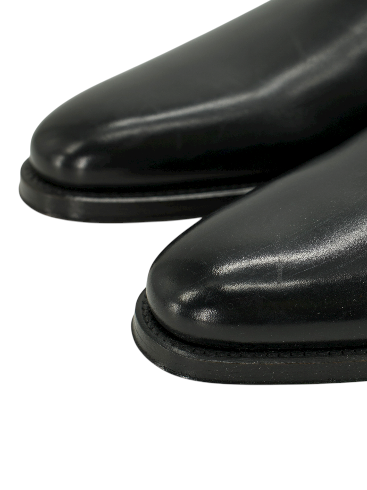 Santoni Black Calf Leather Chelsea Boot