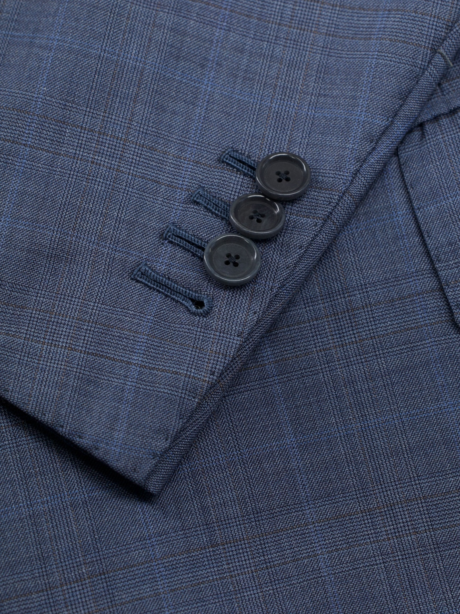 Cesare Attolini Steel Blue Super 170's & Silk Checkered Suit