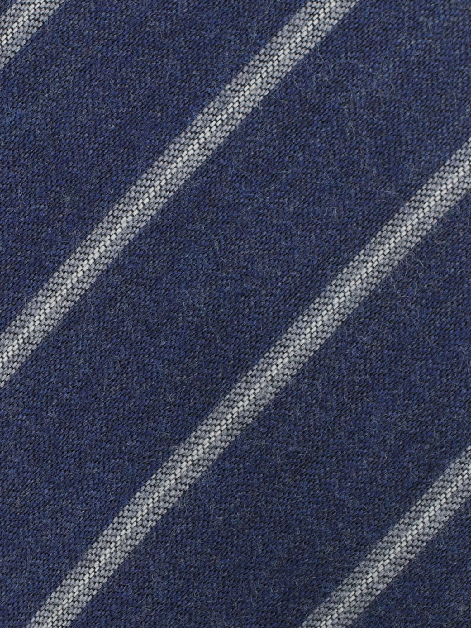 Luigi Borrelli 5-Fold Steel Blue & Taupe Wool & Silk Striped Tie