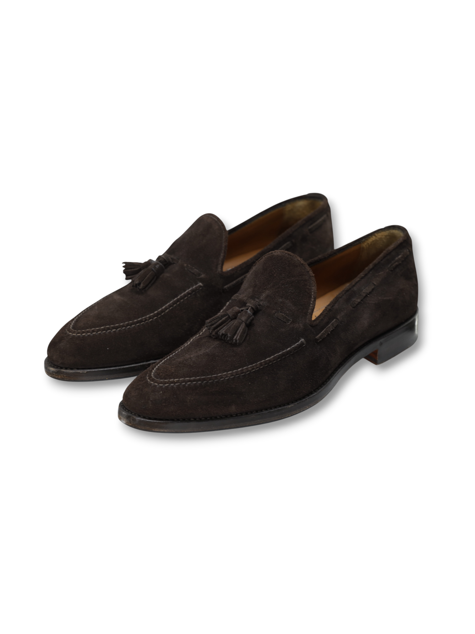 Bontoni Dark Brown Suede Tassel Loafers